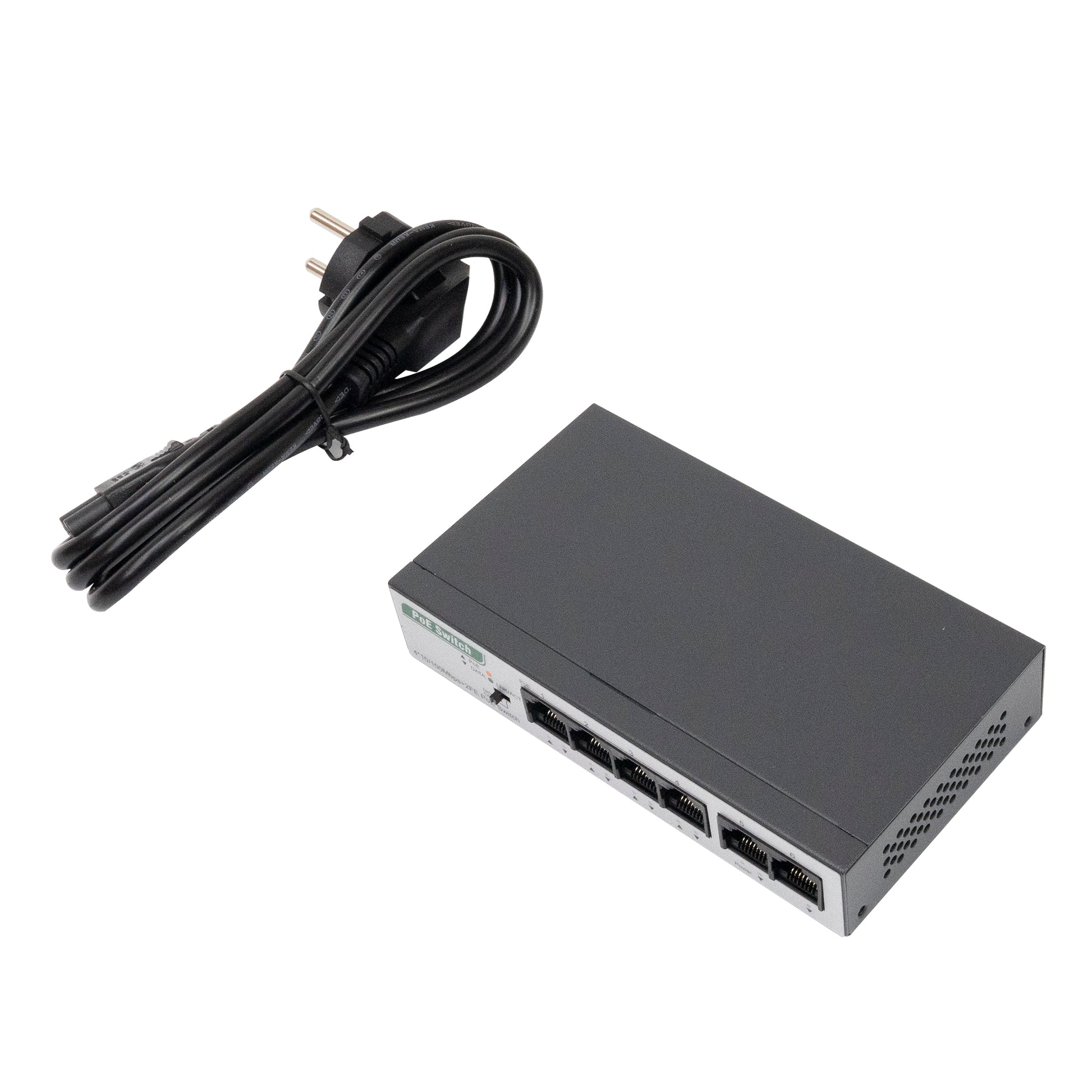 Switch PNI SWPOE242, POE, 6 x 10/100 Mbps, din care 4 porturi PoE, carcasa metalica