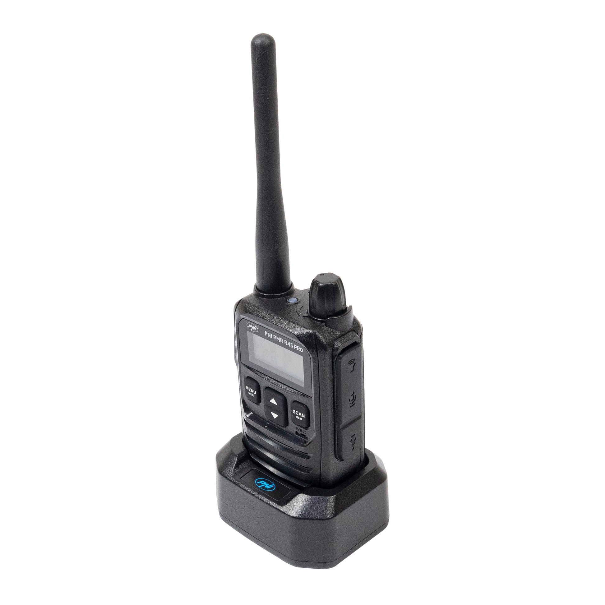 Statie radio portabila PNI PMR R45 PRO 446MHz,  0.5W, 99 canale programabile, 16 PMR si tonuri 38 CTCSS si 104 DCS, Squelch 5 niveluri, VOX, TOT, BCL, Scan, Roger Beep