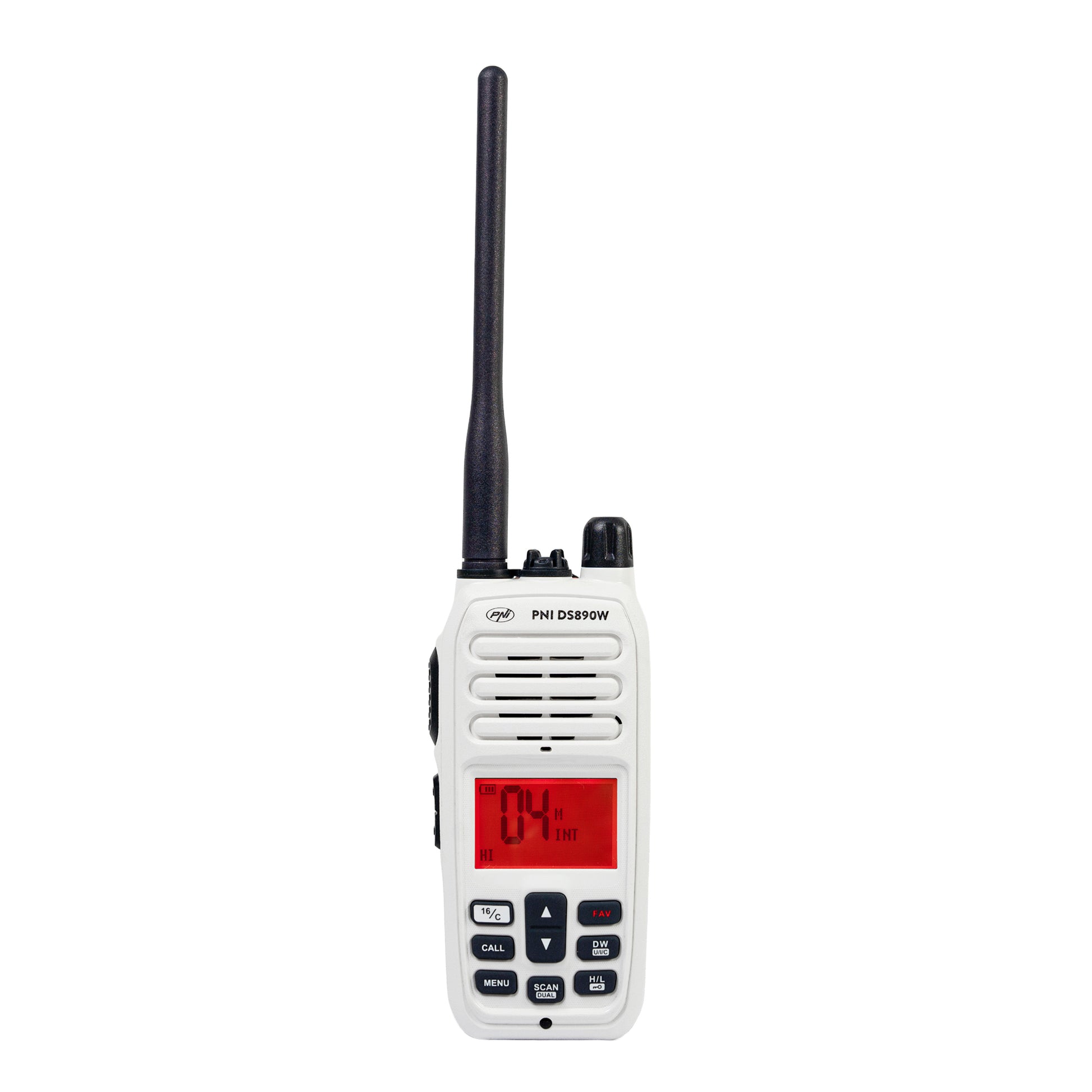 Statie radio maritima portabila PNI DS890W 88 canale, 10 canale meteo, Squelch reglabil, Roger Beep, Dual Watch, Scan, Call, NRC, acumulator 1800mAh, IP67