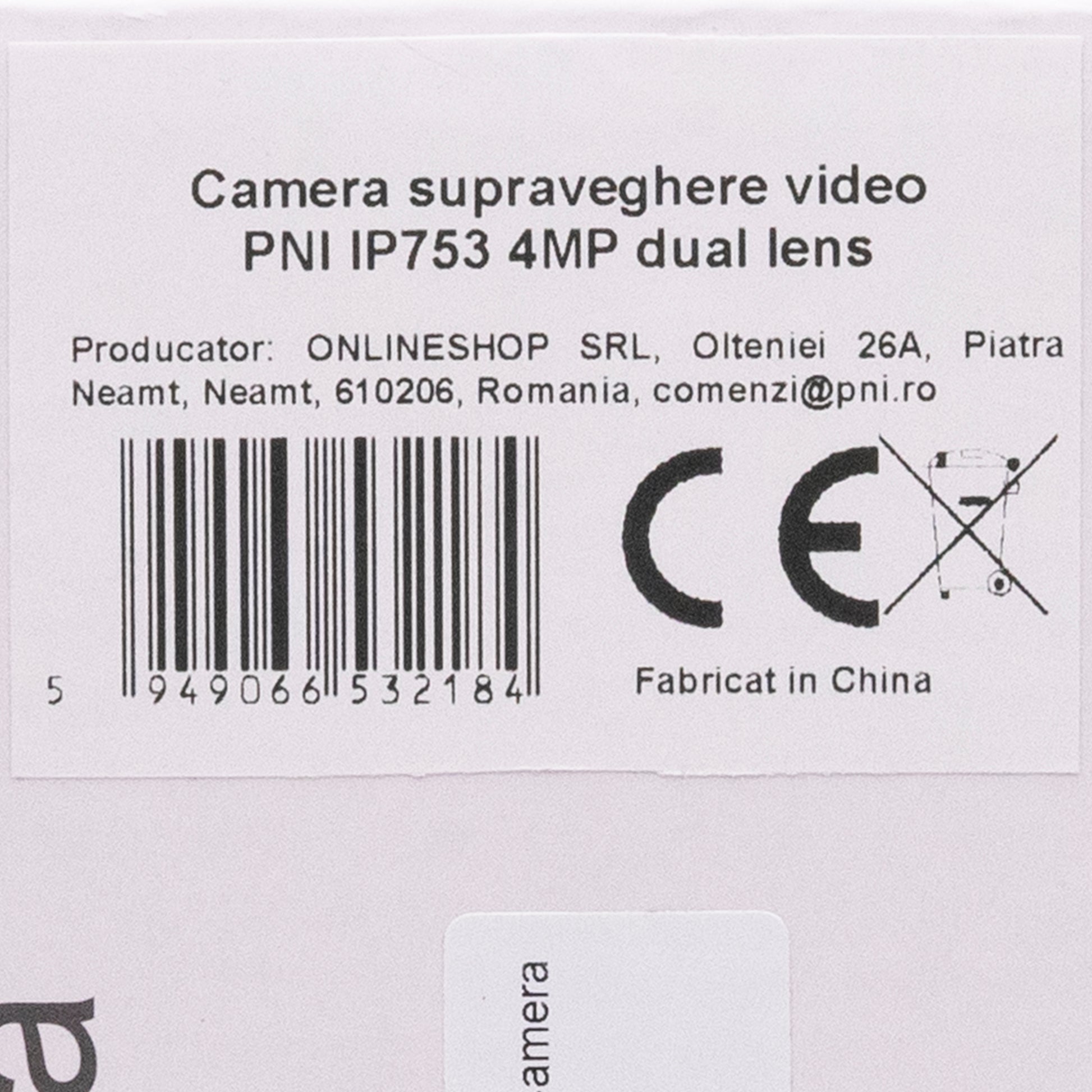 Camera supraveghere video PNI IP753, Wi-Fi, Dual lens, 2 x 2MP, IP66 cu panou solar si acumulator inclus