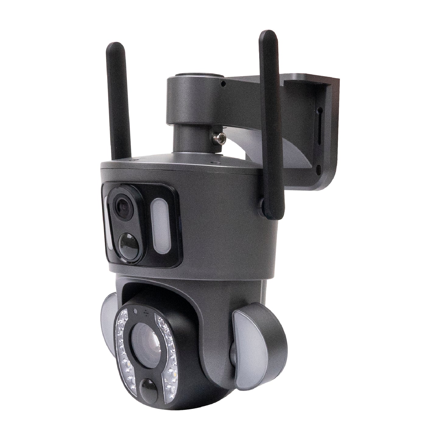 Camera supraveghere video PNI IP753, Wi-Fi, Dual lens, 2 x 2MP, IP66 cu panou solar si acumulator inclus