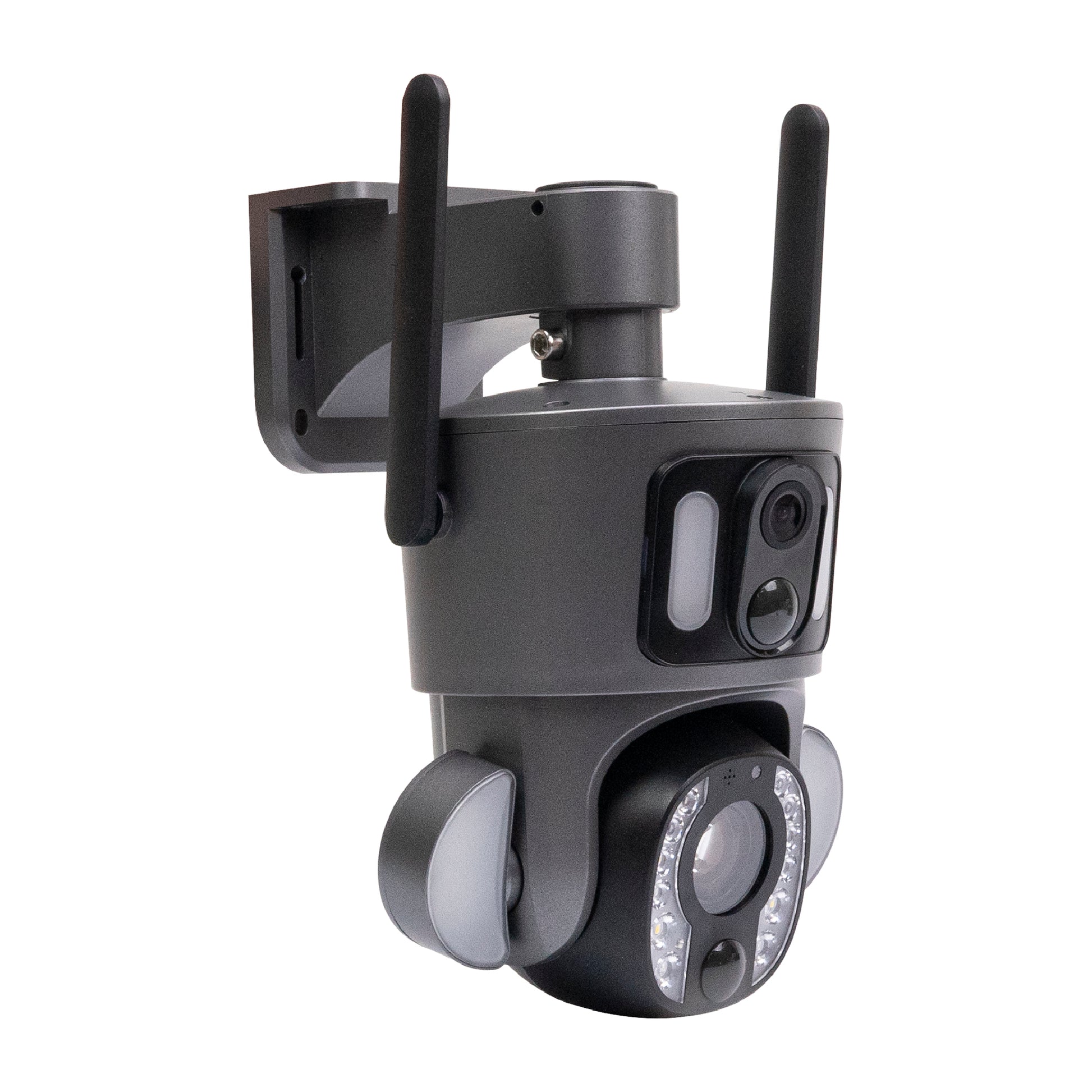 Camera supraveghere video PNI IP753, Wi-Fi, Dual lens, 2 x 2MP, IP66 cu panou solar si acumulator inclus