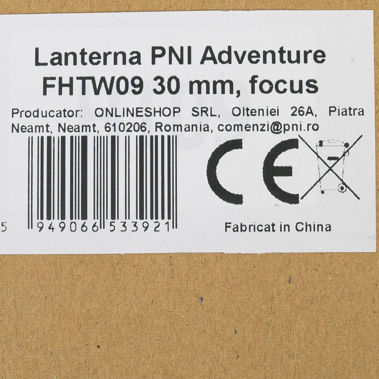 Lanterna PNI Adventure FHTW09 cu LED, Focus, aluminiu, IP68, acumulator 3000 mAh, cu incarcator acumulator inclus