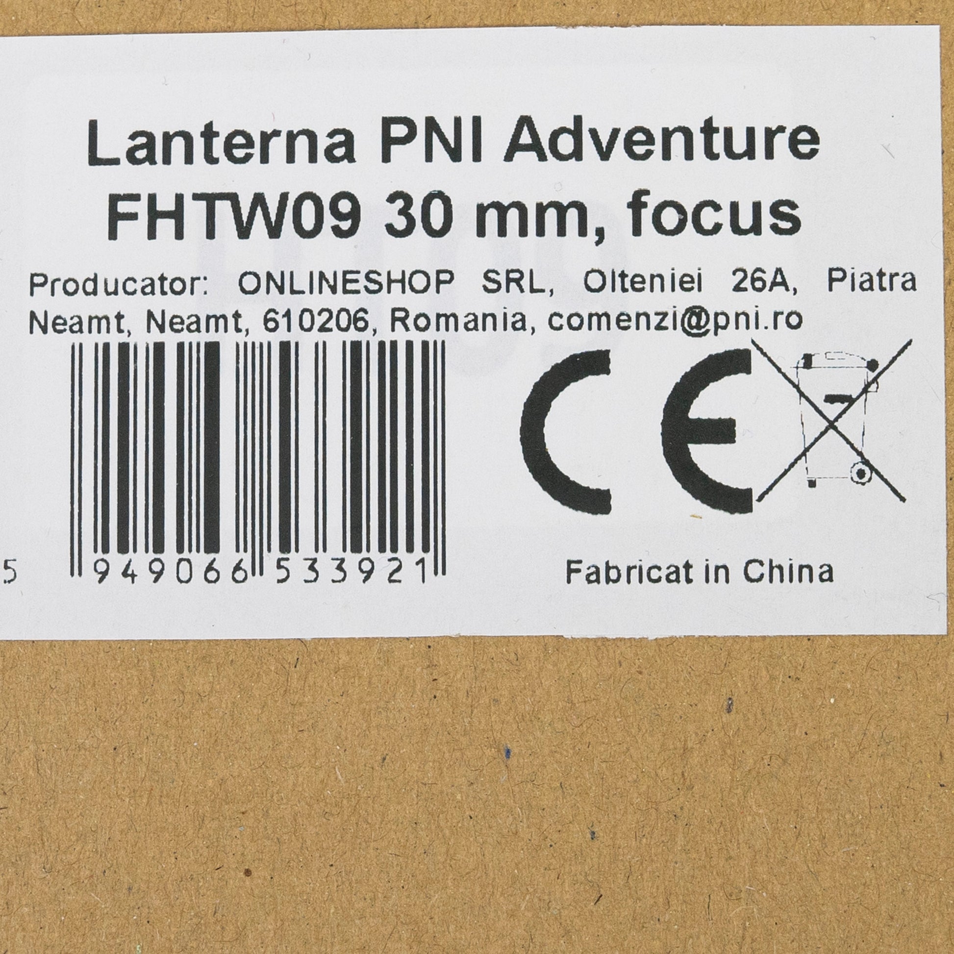 Lanterna PNI Adventure FHTW09 cu LED, Focus, aluminiu, IP68, acumulator 3000 mAh, cu incarcator acumulator inclus