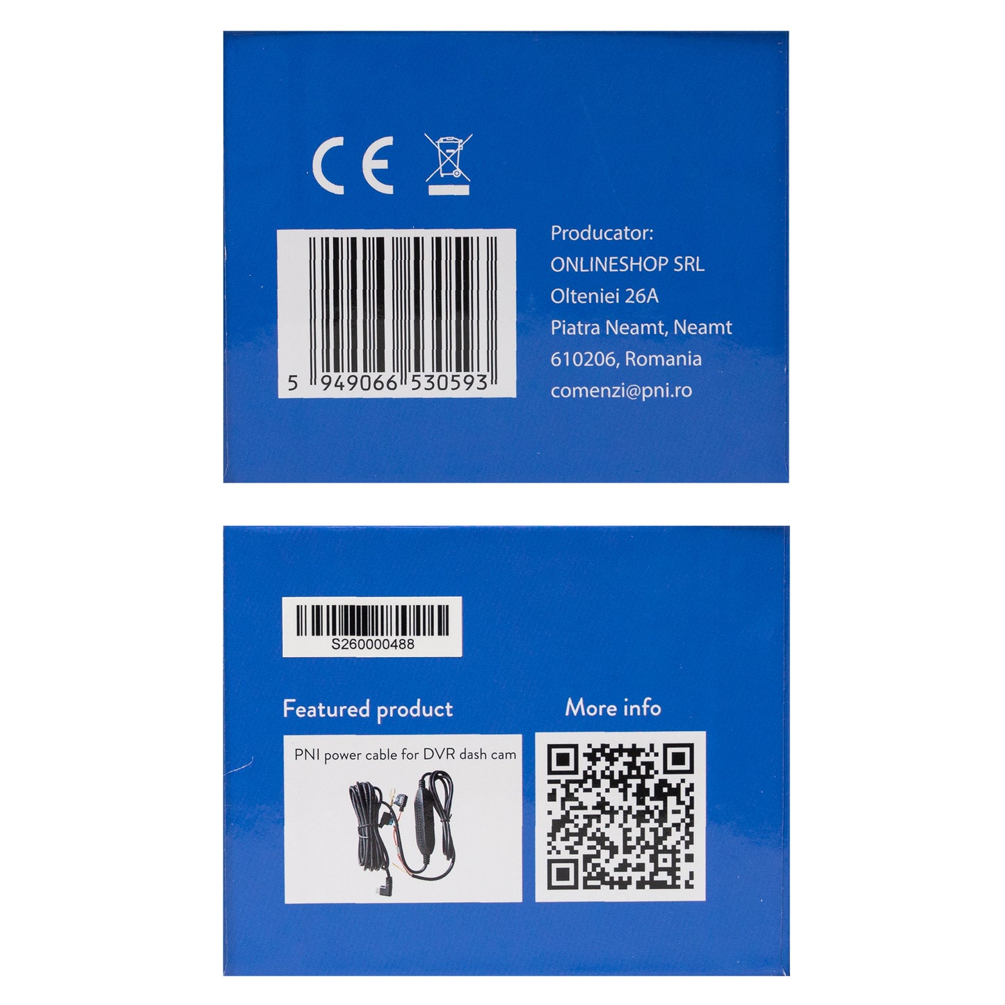 Camera auto DVR PNI Voyager S2600 WiFi, 4K Ultra HD, GPS, fara display, functie Monitorizare parcare, G-sensor, inregistrare video si audio, alimentare 12V/24V