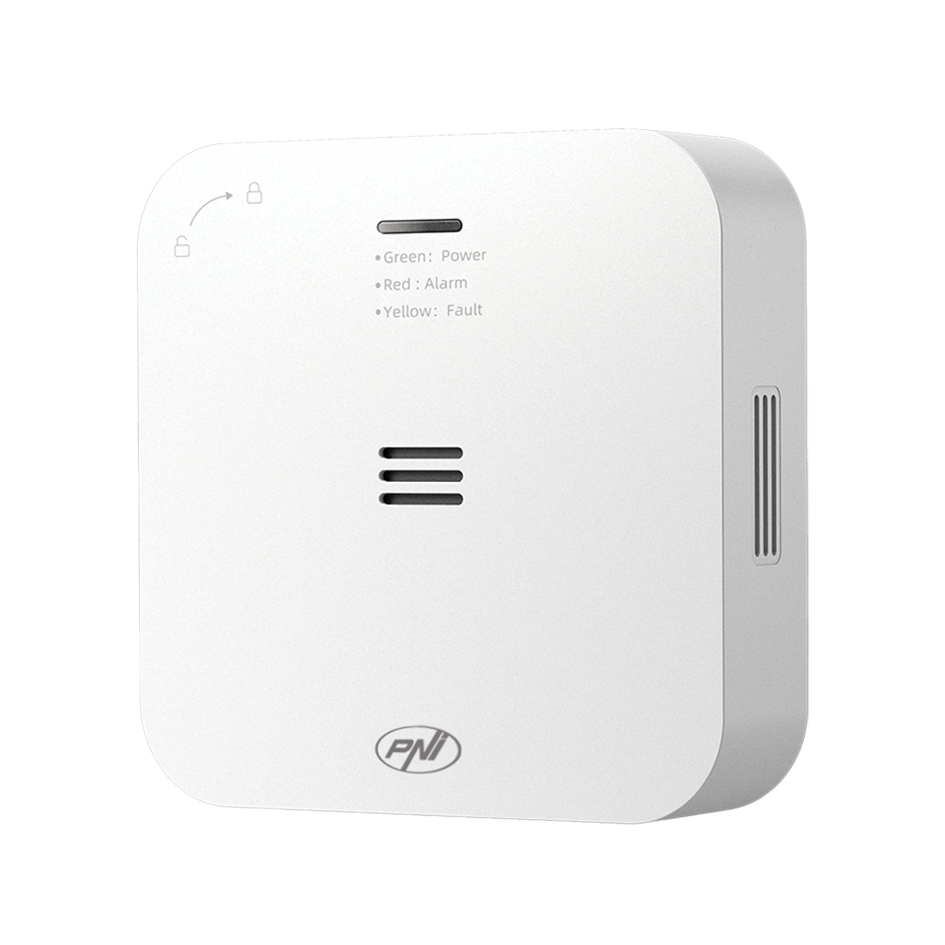 Senzor de monoxid de carbon (CO) wireless PNI SafeHouse HS281S, control din aplicatia Tuya Smart, alimentare baterii AA, alarma sonora si vizuala, alarma silentioasa