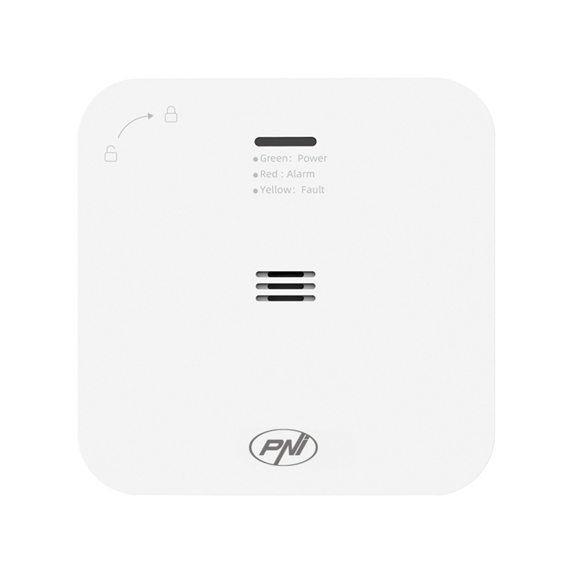Senzor de monoxid de carbon (CO) wireless PNI SafeHouse HS281S, control din aplicatia Tuya Smart, alimentare baterii AA, alarma sonora si vizuala, alarma silentioasa