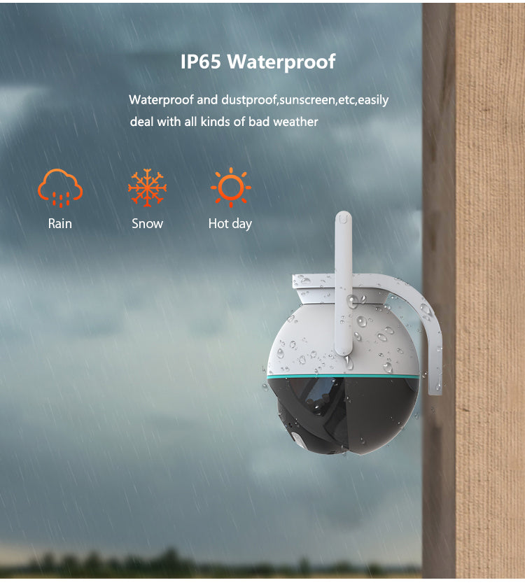 Camera supraveghere video wireless PNI IP798 4MP, cu IP, rotire dupa miscare, detectie forma umana, detectie miscare, audio bidirectional, slot card micro SD, control din aplicatia Tuya Smart