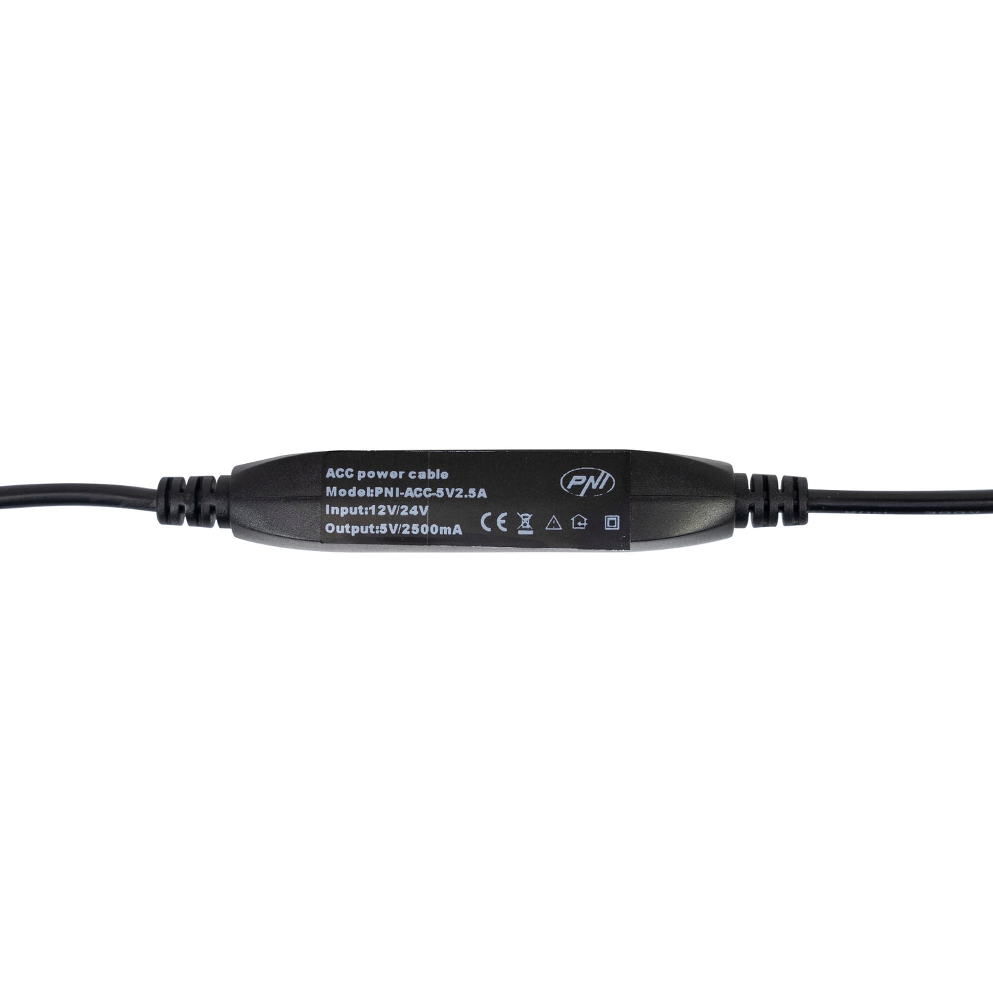 Cablu de alimentare PNI pentru DVR-uri auto, intrare 12V/24V, iesire 5V 2.5A, lungime 3.5 metri