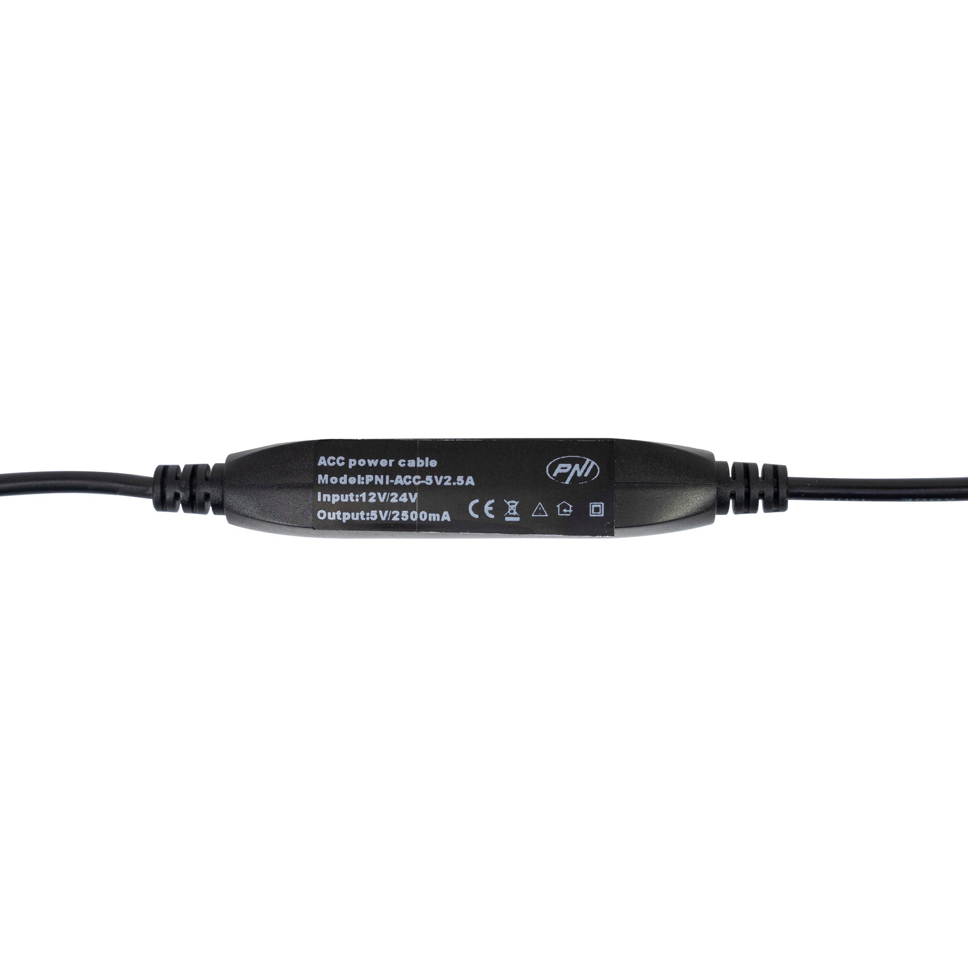 Cablu de alimentare PNI pentru DVR-uri auto, intrare 12V/24V, iesire 5V 2.5A, lungime 3.5 metri