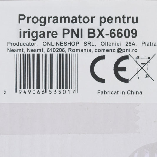 Programator pentru irigare PNI BX-6609, display LCD, alb
