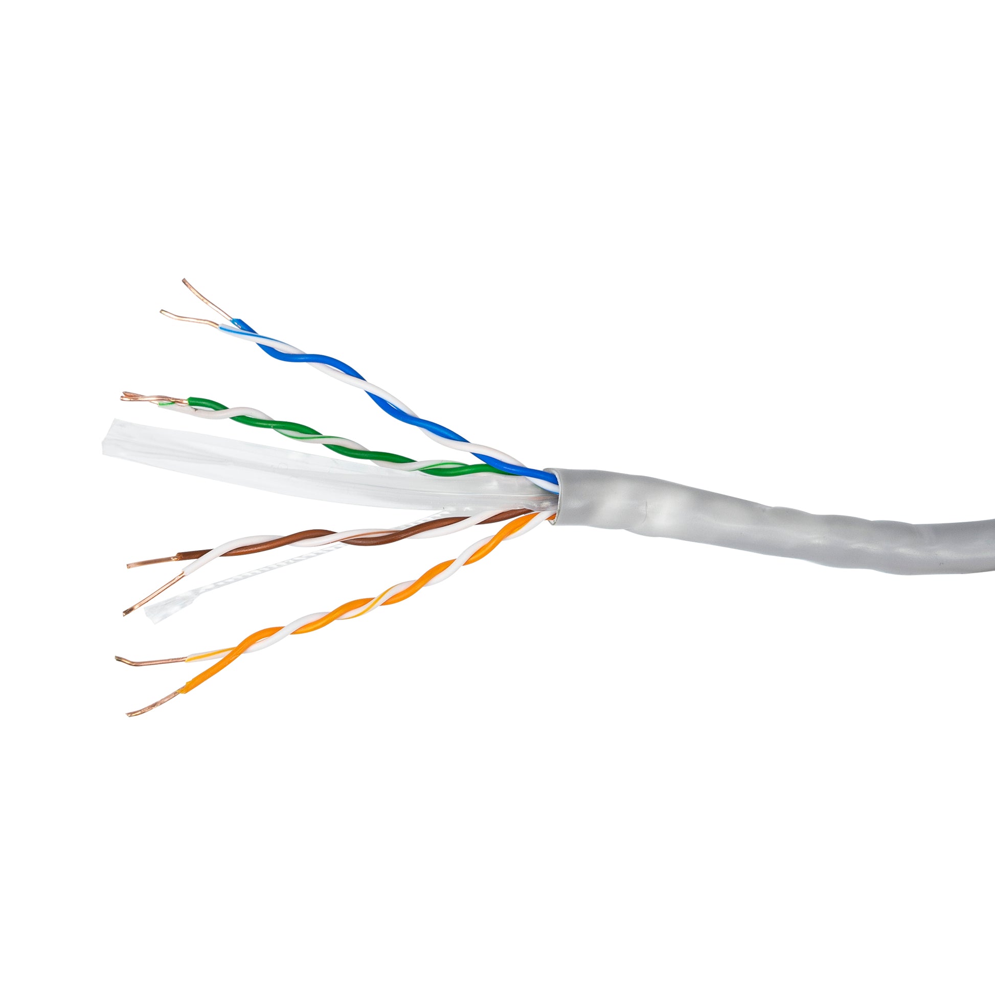 Cablu UTP CAT6 PNI CU057 din Cupru 0.57mm cu 4 perechi pentru internet si sisteme de supraveghere, rola 305m