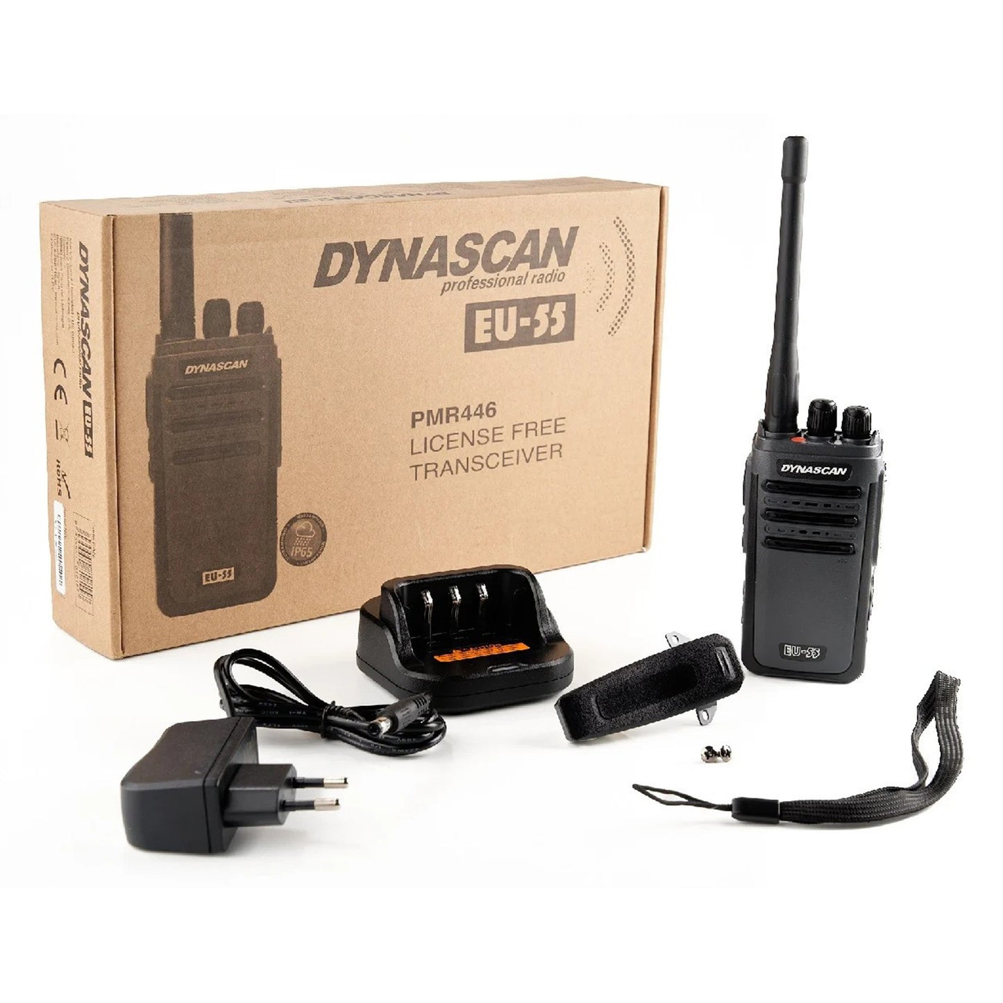 Statie radio portabila PMR Dynascan EU-55, 446MHz, 0.5W, 16CH, CTCSS, DCS, 1500mAh, IP65