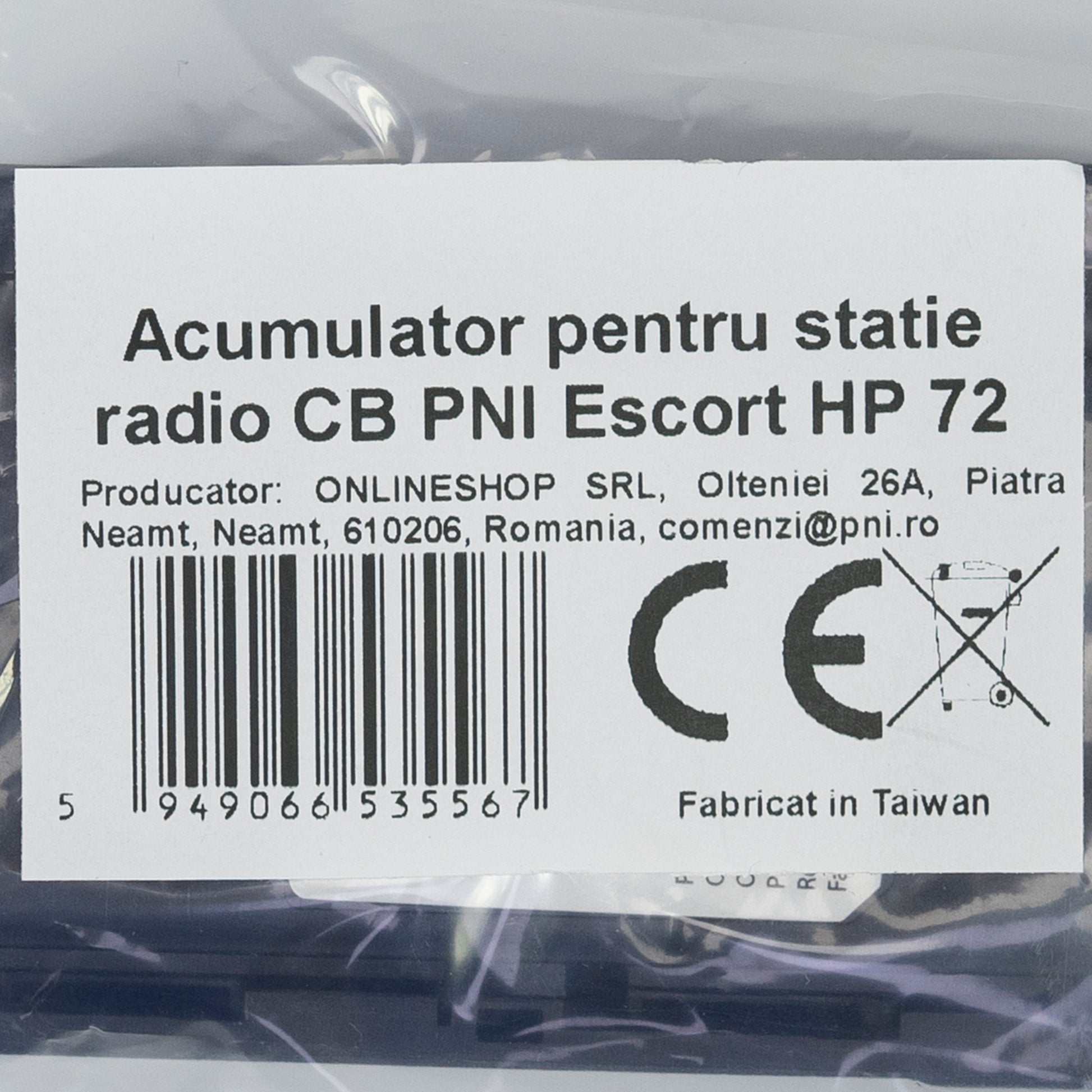 Acumulator PNI PB-HP72, Li-Ion, 2600mAh, pentru statia radio CB PNI Escort HP 72