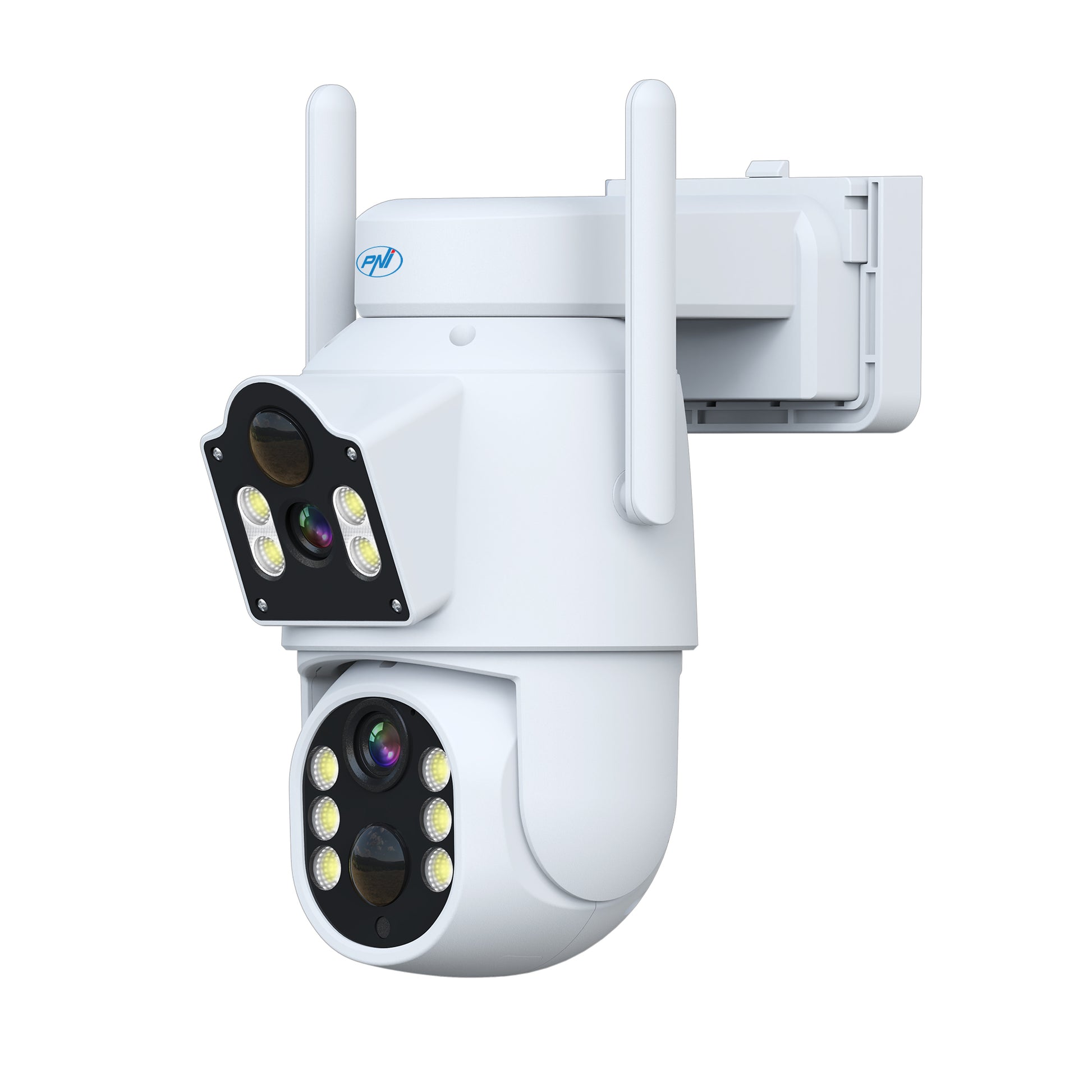 Camera supraveghere video PNI IP792 dual lens 2MP + 2MP, panou solar 3W, acumulator 6000mAh incorporat, detectie miscare, slot card micro SD, vizibilitate nocturna, audio bidirectional, IP65