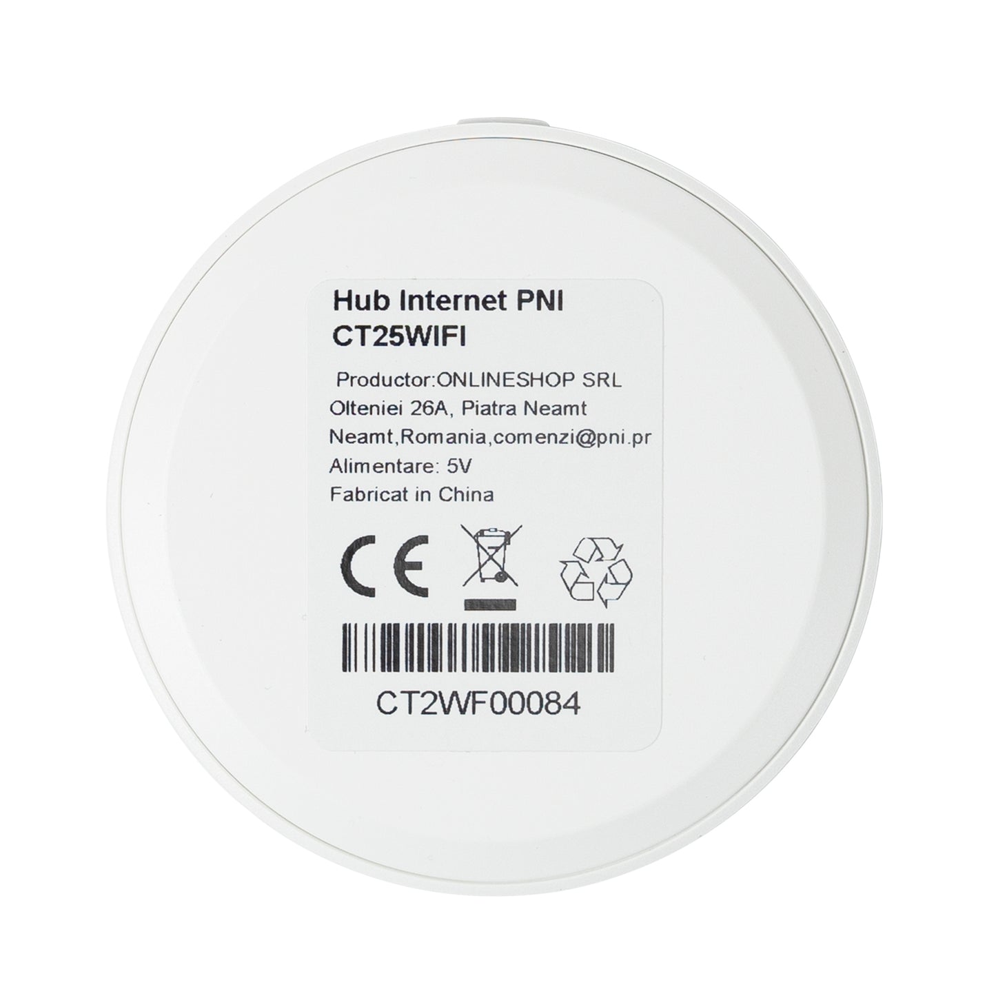 Hub Internet PNI CT25WIFI pentru Cap termostatic PNI CT25T, pentru control temperatura calorifere din aplicatie mobil Tuya Smart, integrare in scenarii si automatizari smart cu alte produse compatibile Tuya, Alexa si Google Assistant