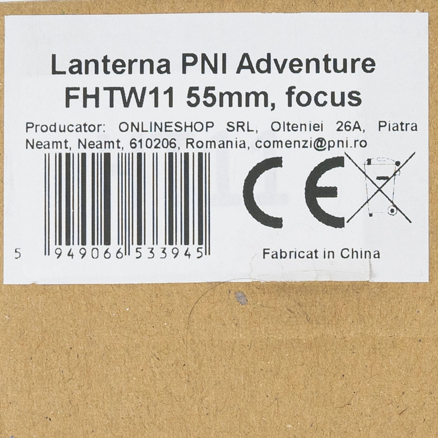 Lanterna PNI Adventure FHTW11, 55m, focus, Li-Ion 3000mAh,
630 lm, pana la 650 m, negru