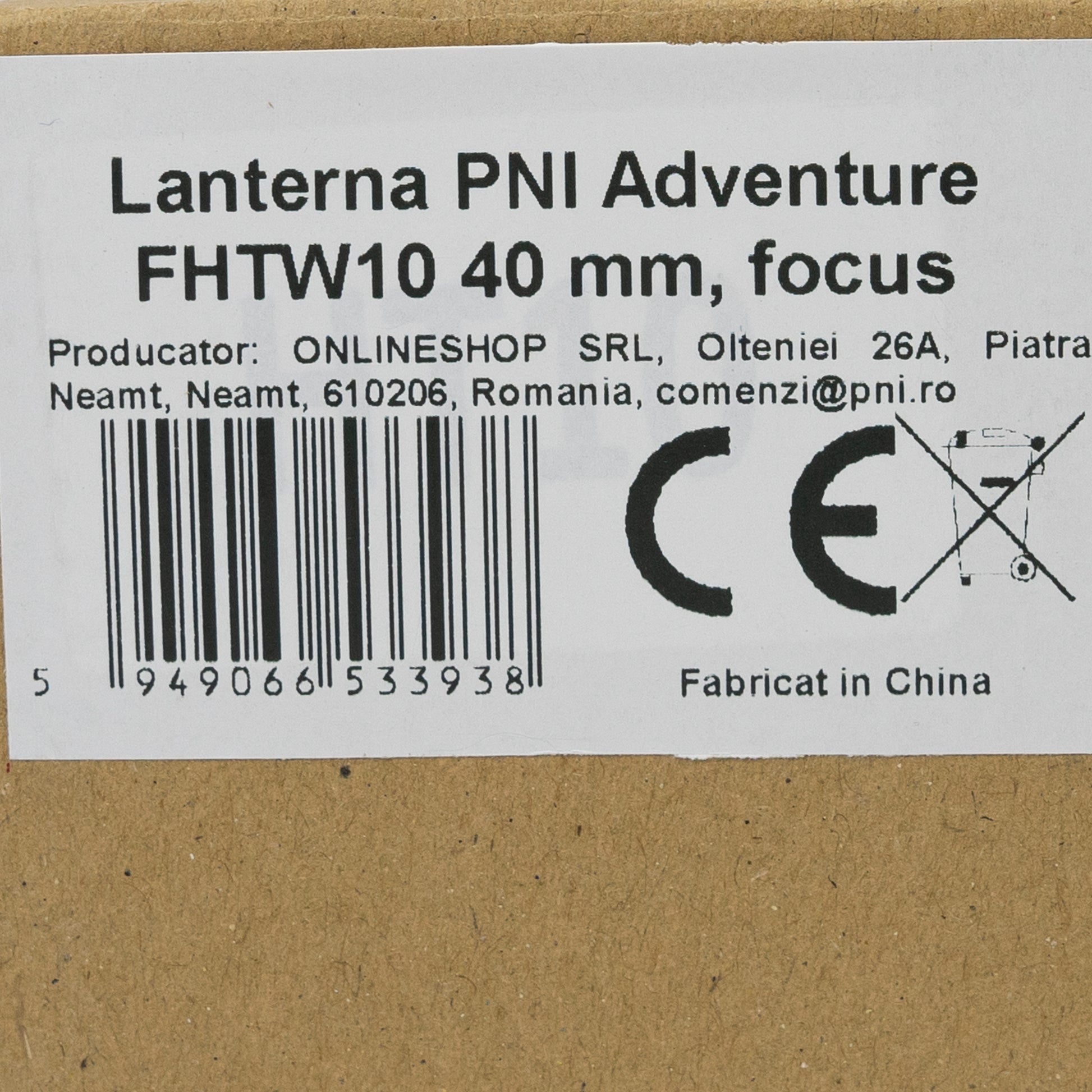Lanterna PNI Adventure FHTW10, 40m, focus, Li-Ion 3000mAh, 620 lm, pana la 540 m, negru