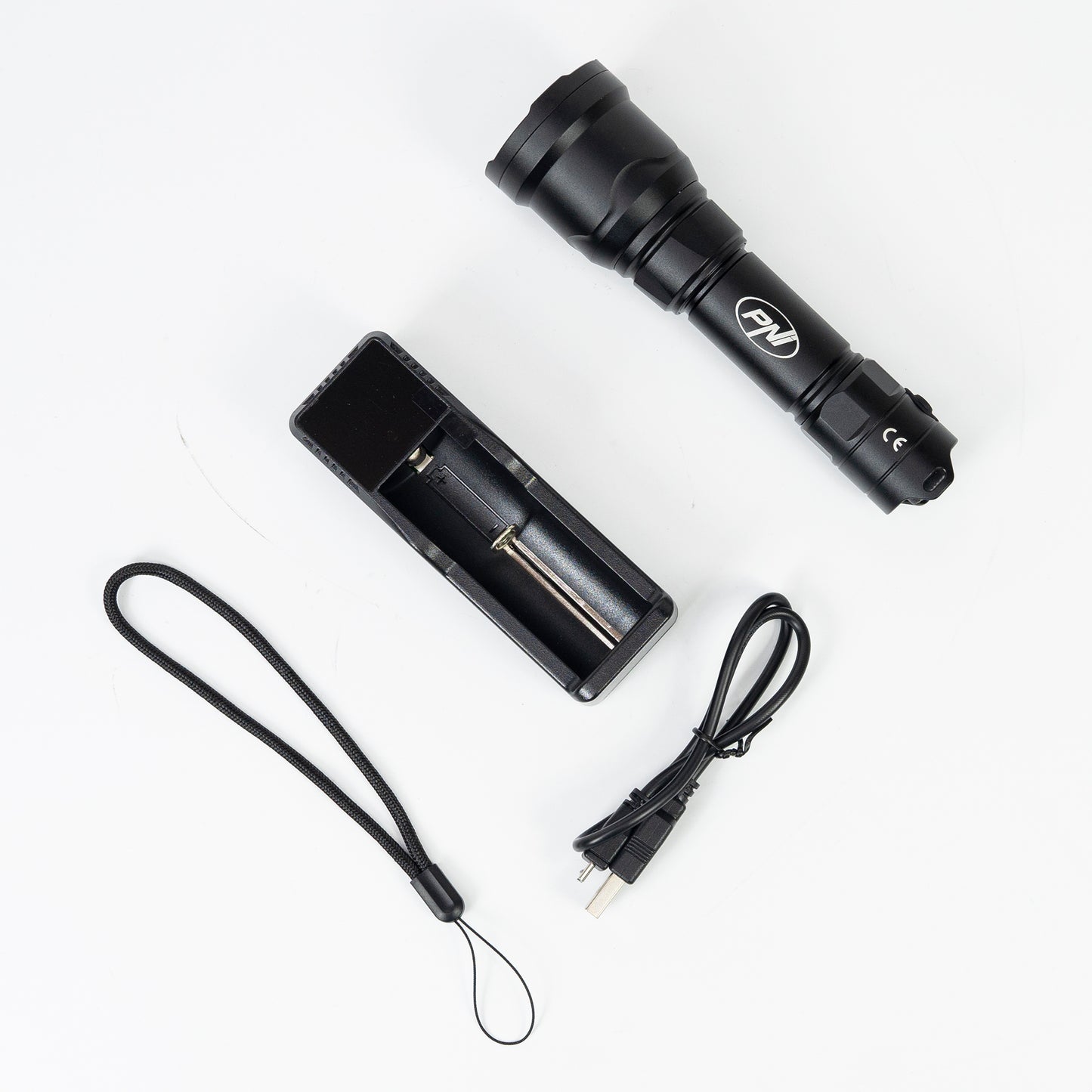 Lanterna PNI Adventure FHTW10, 40m, focus, Li-Ion 3000mAh, 620 lm, pana la 540 m, negru