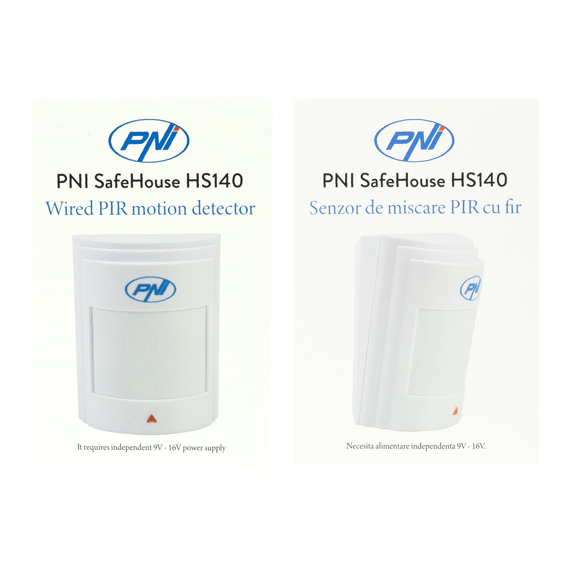 Senzor de miscare PIR cu fir PNI SafeHouse HS140 pentru sisteme de alarma compatibil cu PNI HS600 si PNI HS650