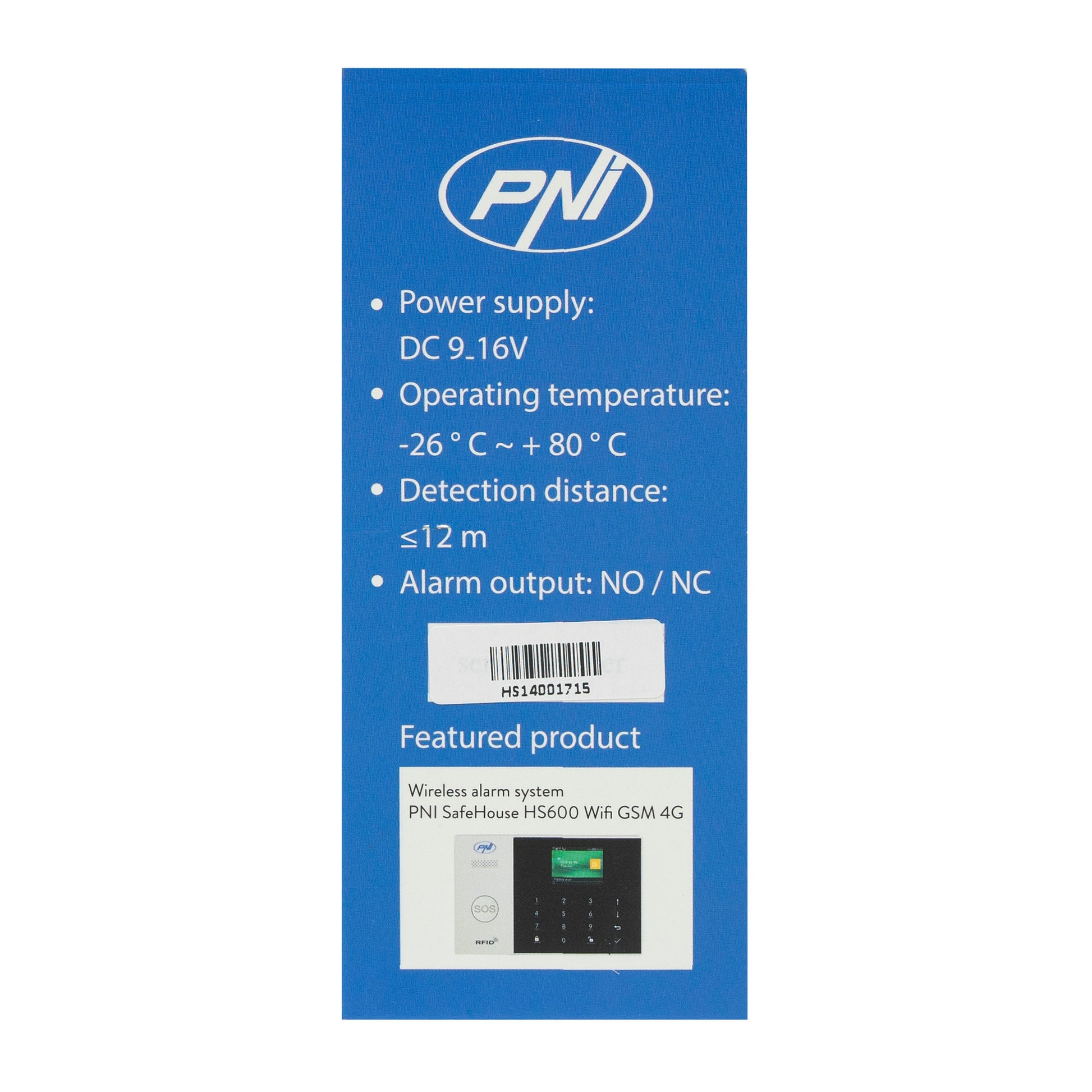 Senzor de miscare PIR cu fir PNI SafeHouse HS140 pentru sisteme de alarma compatibil cu PNI HS600 si PNI HS650