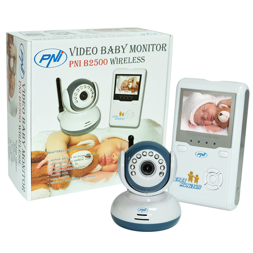 Pachet Video Baby Monitor PNI B2500 ecran 2.4 inch wireless + Cadou Sticky Pad Blue