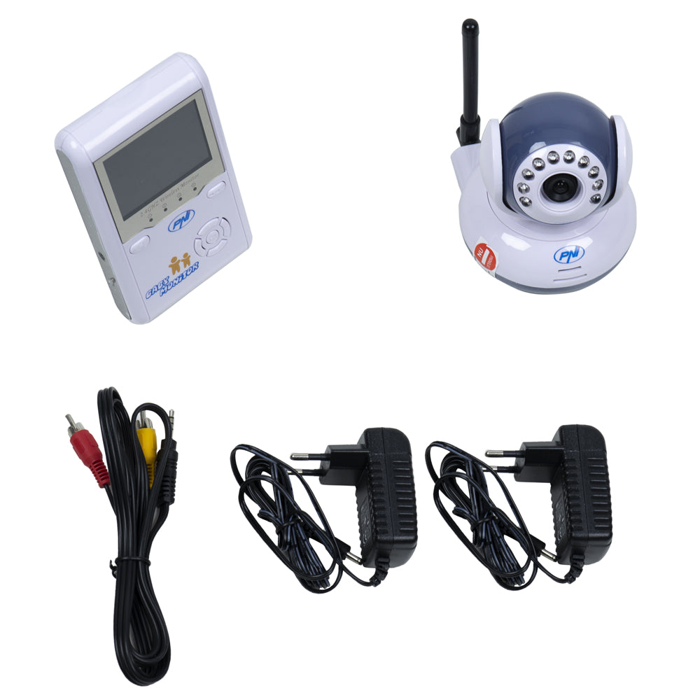 Pachet Video Baby Monitor PNI B2500 ecran 2.4 inch wireless + Cadou Sticky Pad Blue