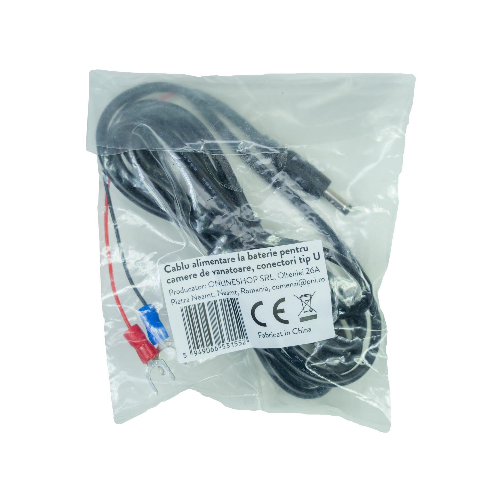 Cablu alimentare la baterie pentru camere de vanatoare, lungime 1.5m, conectori tip U