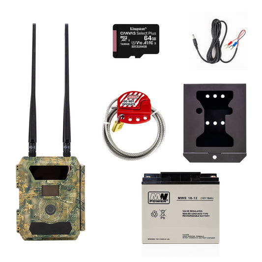 Kit camera vanatoare PNI Hunting 400C PRO 24MP, carcasa si sufa securitate, acumulator 18Ah si card