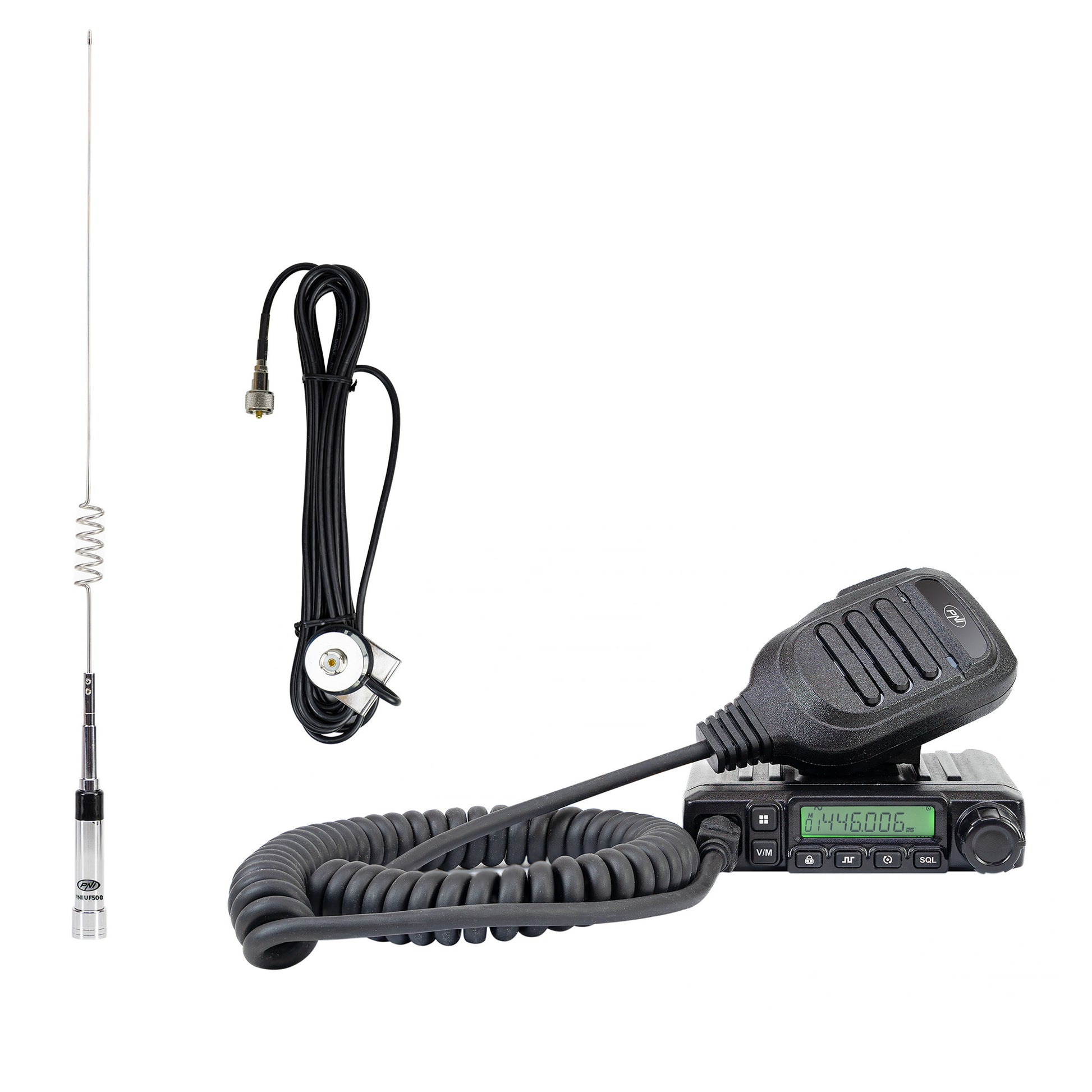 Pachet Statie radio UHF PNI Escort HP 446, 199 canale si Antena PNI UF500 cu cablu