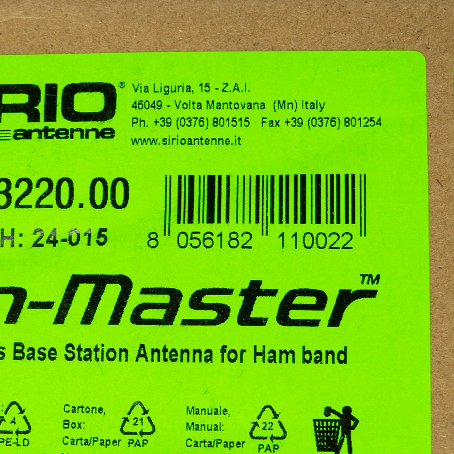 Antena de baza CB Sirio Gain Master 25.5-30 MHz 736cm 500w pentru cladiri