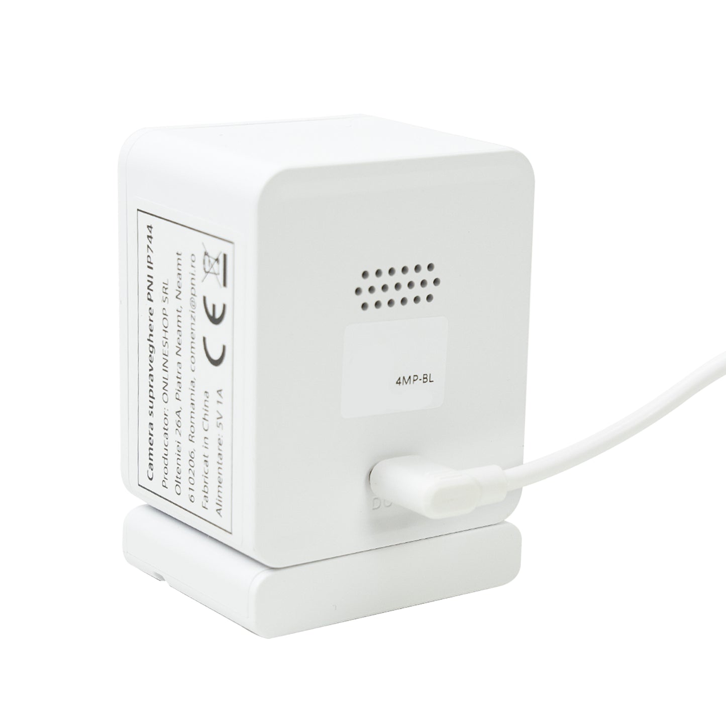 Camera supraveghere video PNI IP744 4MP cu IP, detectie miscare, audio bidirectional, slot card micro SD, unghi larg, control din aplicatie, imagine color pe timp de noapte, interior si exterior