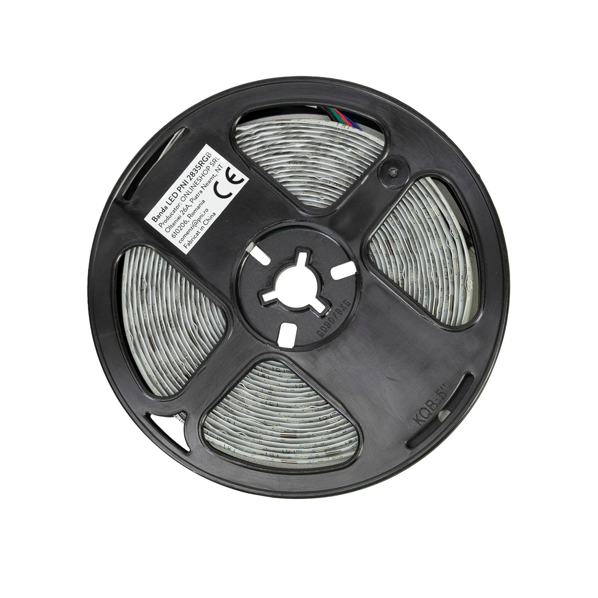 Banda LED PNI 2835RGB, RGB, IP65, silicon, lungime 5 metri, cu telecomanda, alimentator 230 V, dimabil, jocuri de lumini, 270 LED-uri tip 2835, 12W