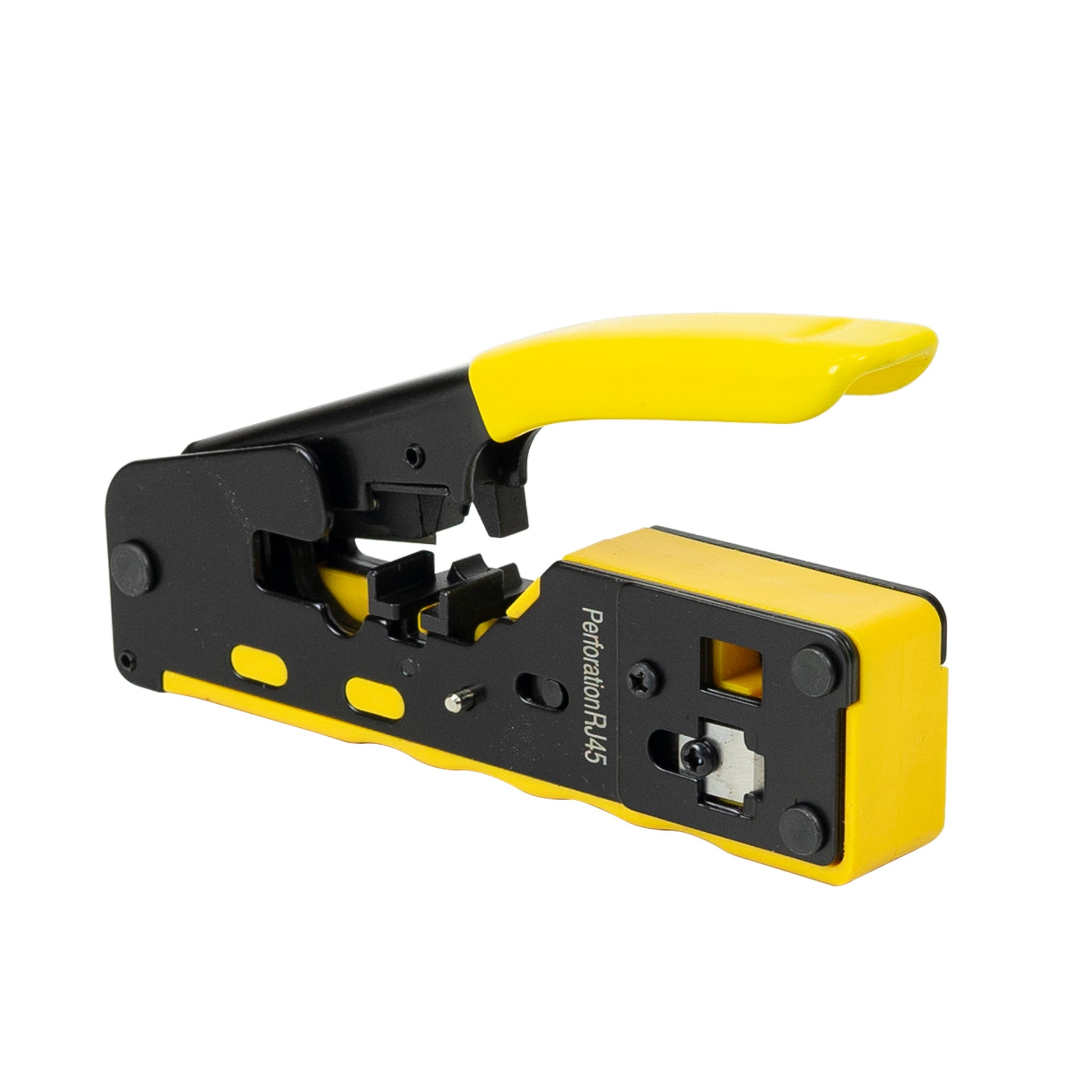 Cleste PNI SR7 pentru taiat, dezizolat cablu si sertizat mufe RJ12, RJ45 CAT5, CAT6, CAT7 CAT8 galben