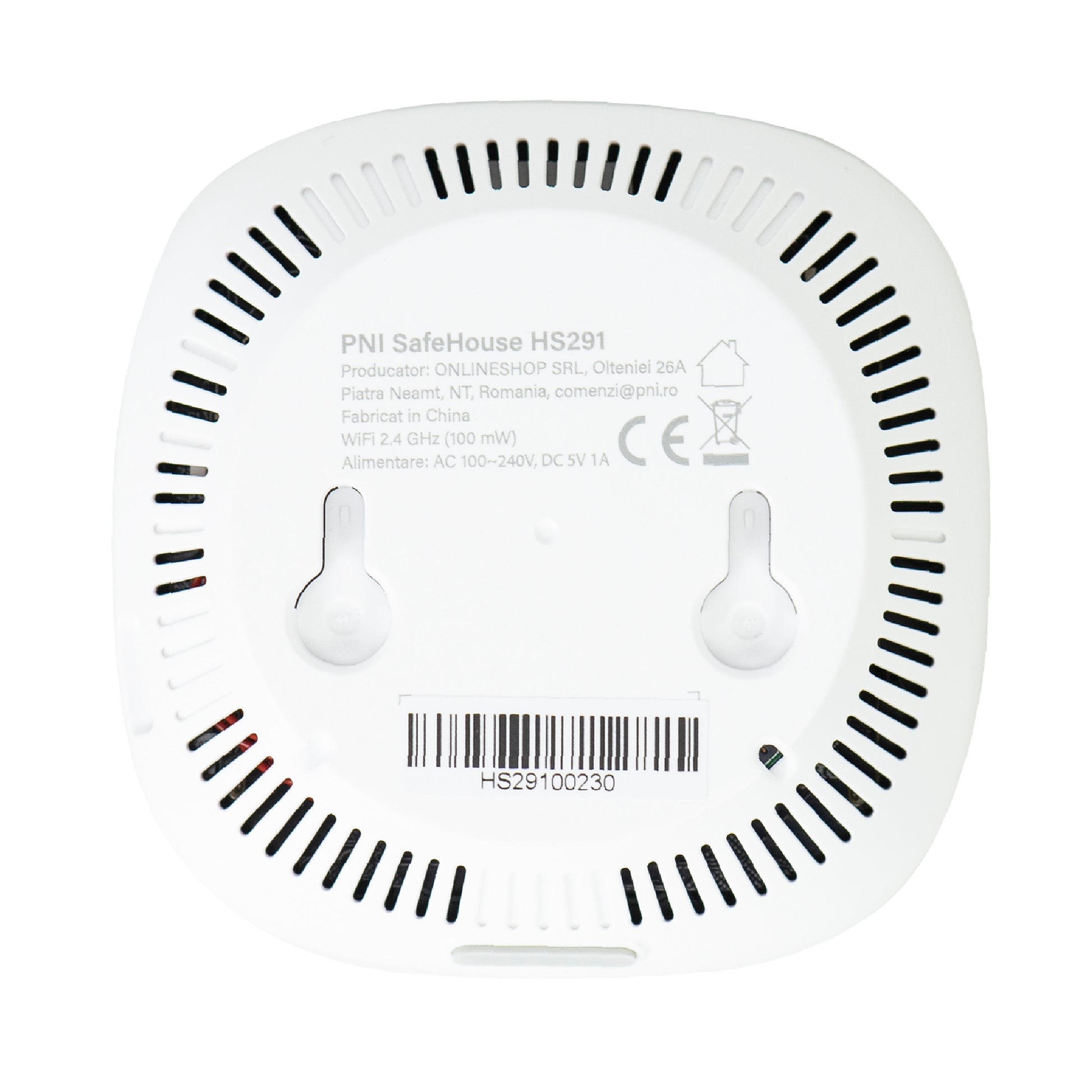 Senzor de calitate a aerului si dioxid de carbon (CO2) PNI SafeHouse HS291 cu Wi-Fi, control din aplicatia Tuya Smart, monitorizare CO2, temperatura, umiditate, afisare data ora, meniu setari, acumulator de backup, alarma sonora si vizuala