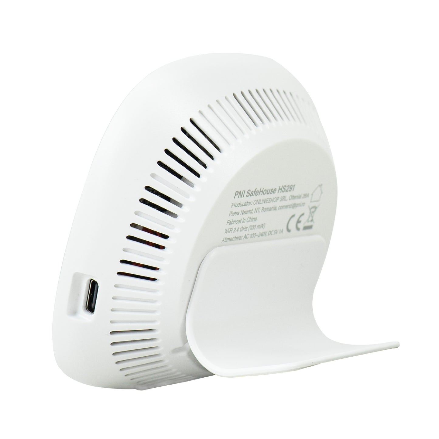 Senzor de calitate a aerului si dioxid de carbon (CO2) PNI SafeHouse HS291 cu Wi-Fi, control din aplicatia Tuya Smart, monitorizare CO2, temperatura, umiditate, afisare data ora, meniu setari, acumulator de backup, alarma sonora si vizuala