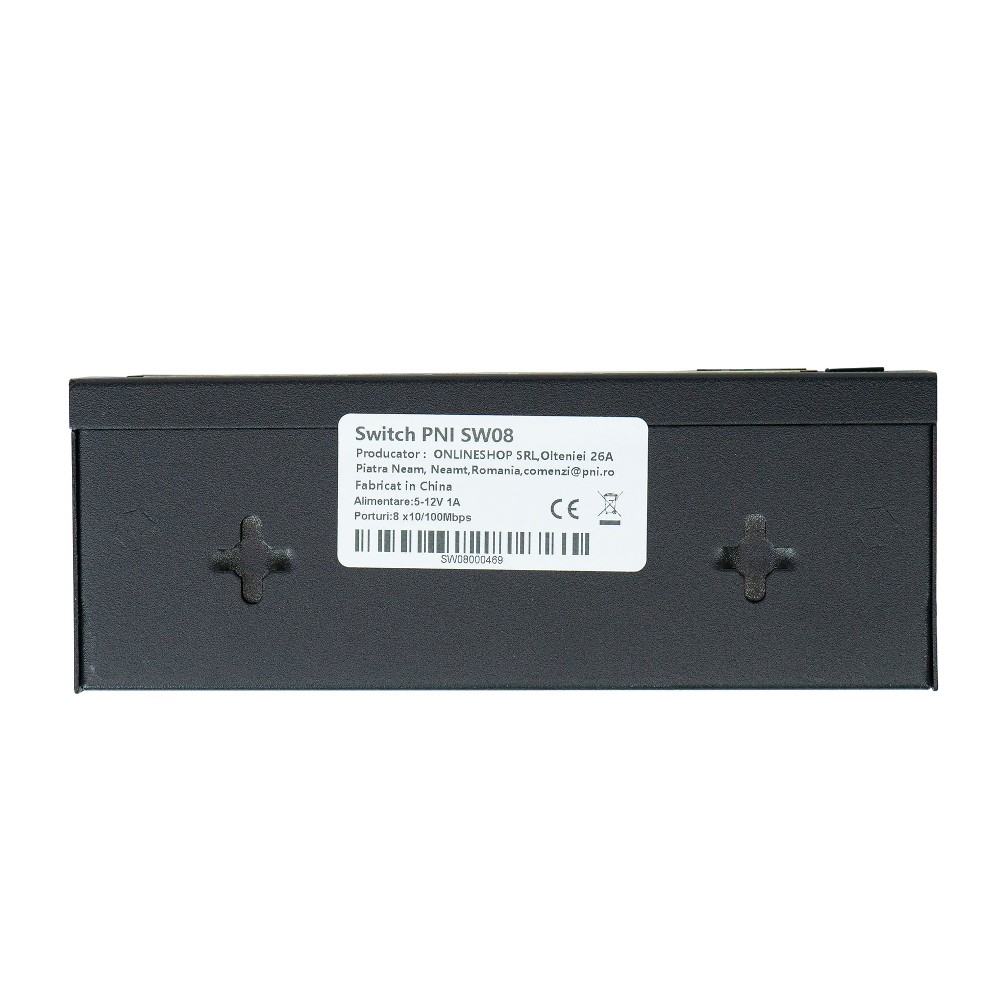 Switch PNI SW08 cu 8 porturi 10/100 Mbps, carcasa metalica, fara ventilator, plug & play, protectie fulger 4KV