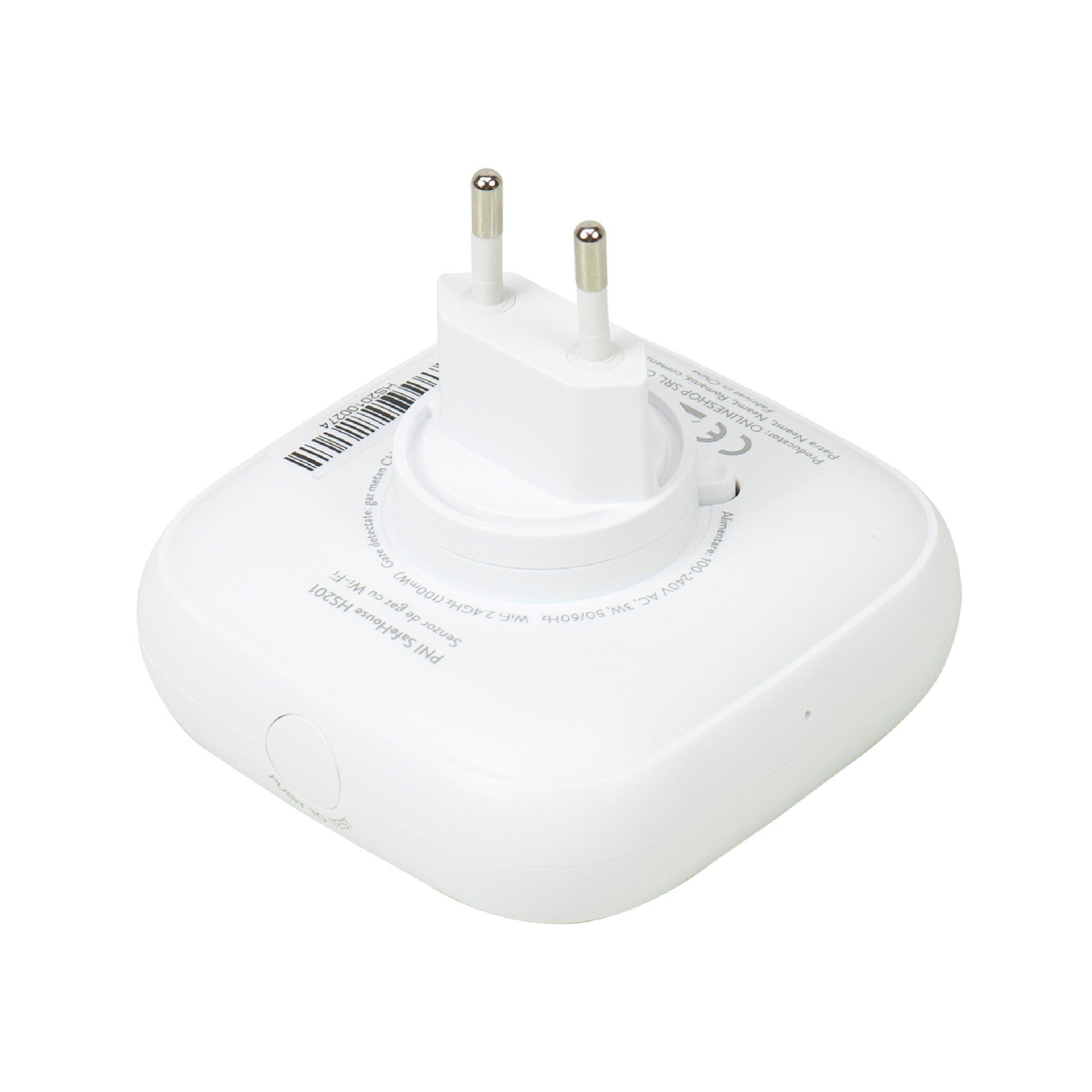 Senzor de gaz metan (CH4) PNI SafeHouse HS201 cu Wi-Fi, control din aplicatia Tuya Smart, alimentare 230V, 70dB, prompt vocal, alarma sonora si vizuala