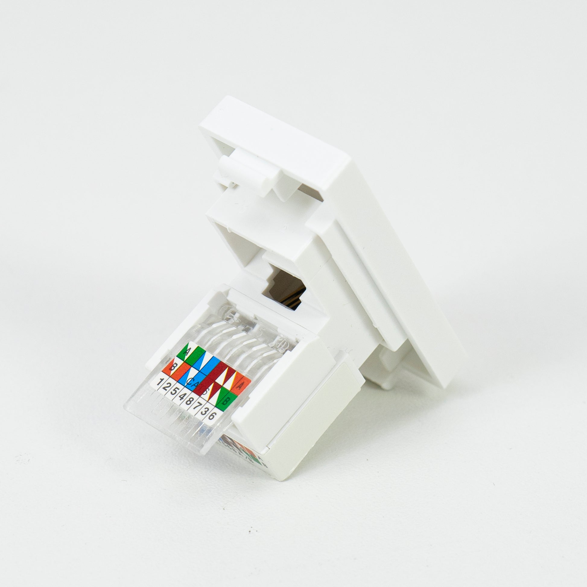 Priza internet PNI RJ45M modulara, CAT5, CAT6, montaj incastrat, alb