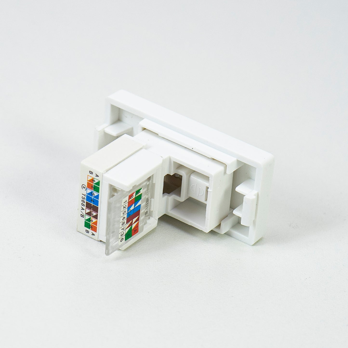 Priza internet PNI RJ45M modulara, CAT5, CAT6, montaj incastrat, alb