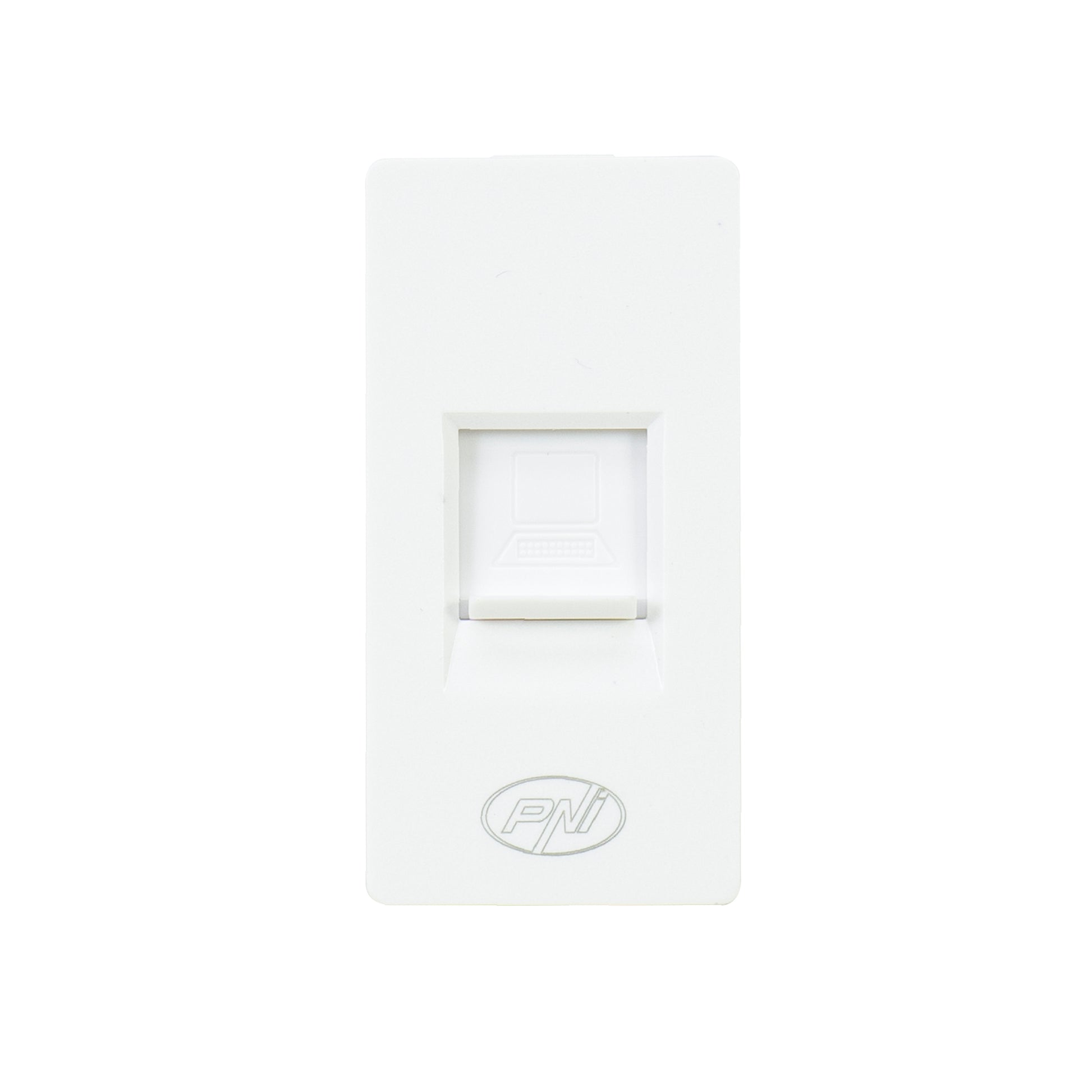 Priza internet PNI RJ45M modulara, CAT5, CAT6, montaj incastrat, alb