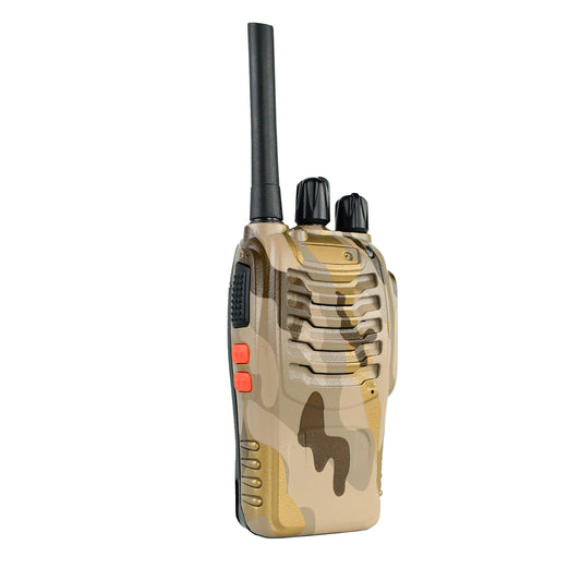 Statie radio portabila PNI PMR R40 Camo, set cu 2 buc, 0.5W, 16 canale programabile, 16 PMR si tonuri 50 CTCSS si 104 DCS, ASQ, TOT, monitor, programabila, acumulatori 1200mAh, incarcatoare si casti incluse