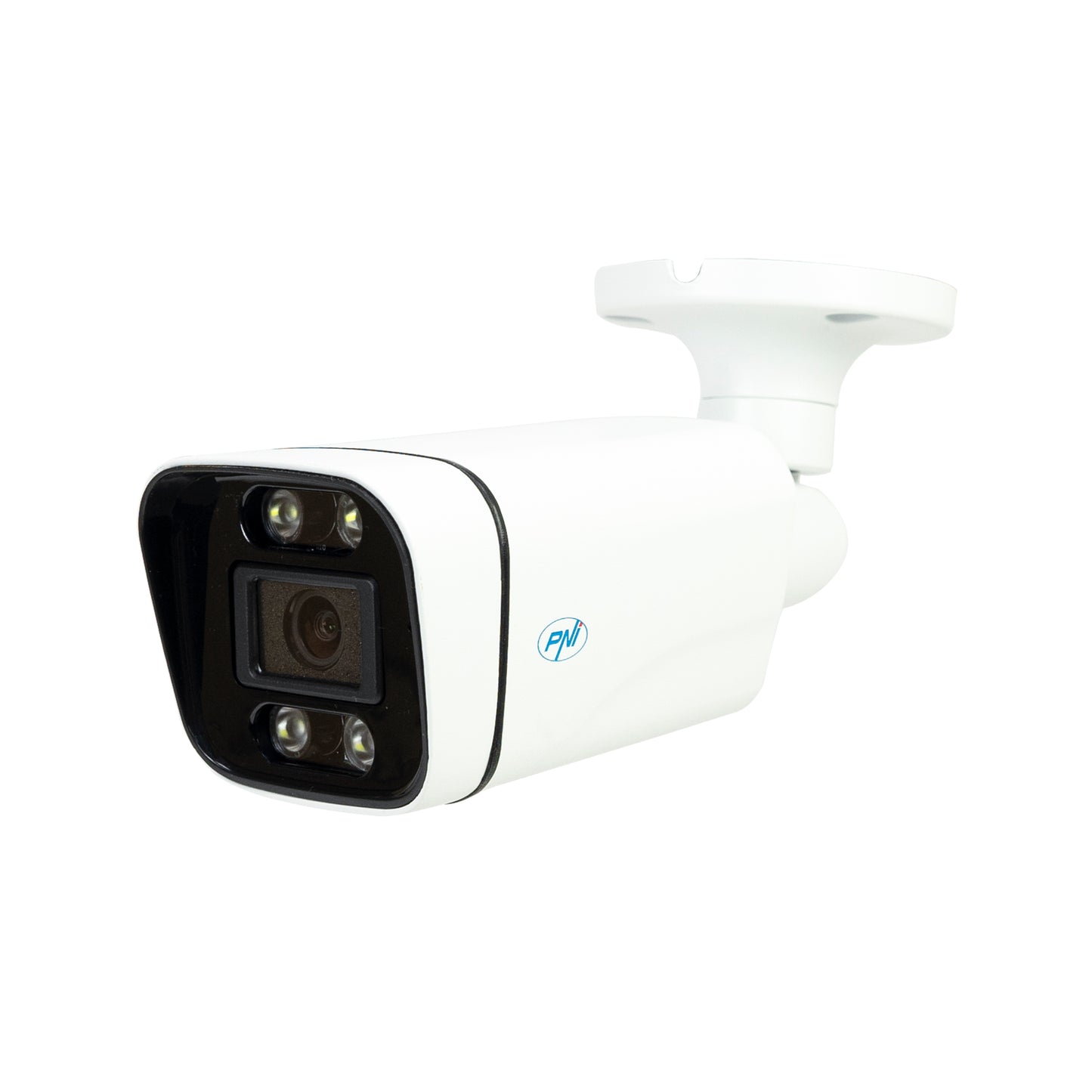 Camera supraveghere video PNI IP5POE, 5MP, D-WDR, 4.0mm, 6 LED-uri, IP66, alb, are functii AI human recognition si people counting