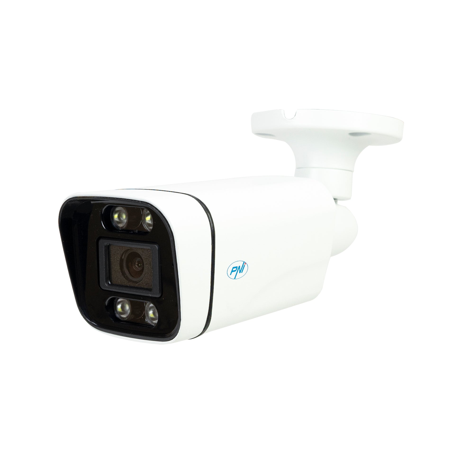 Camera supraveghere video PNI IP5POE, 5MP, D-WDR, 4.0mm, 6 LED-uri, IP66, alb, are functii AI human recognition si people counting