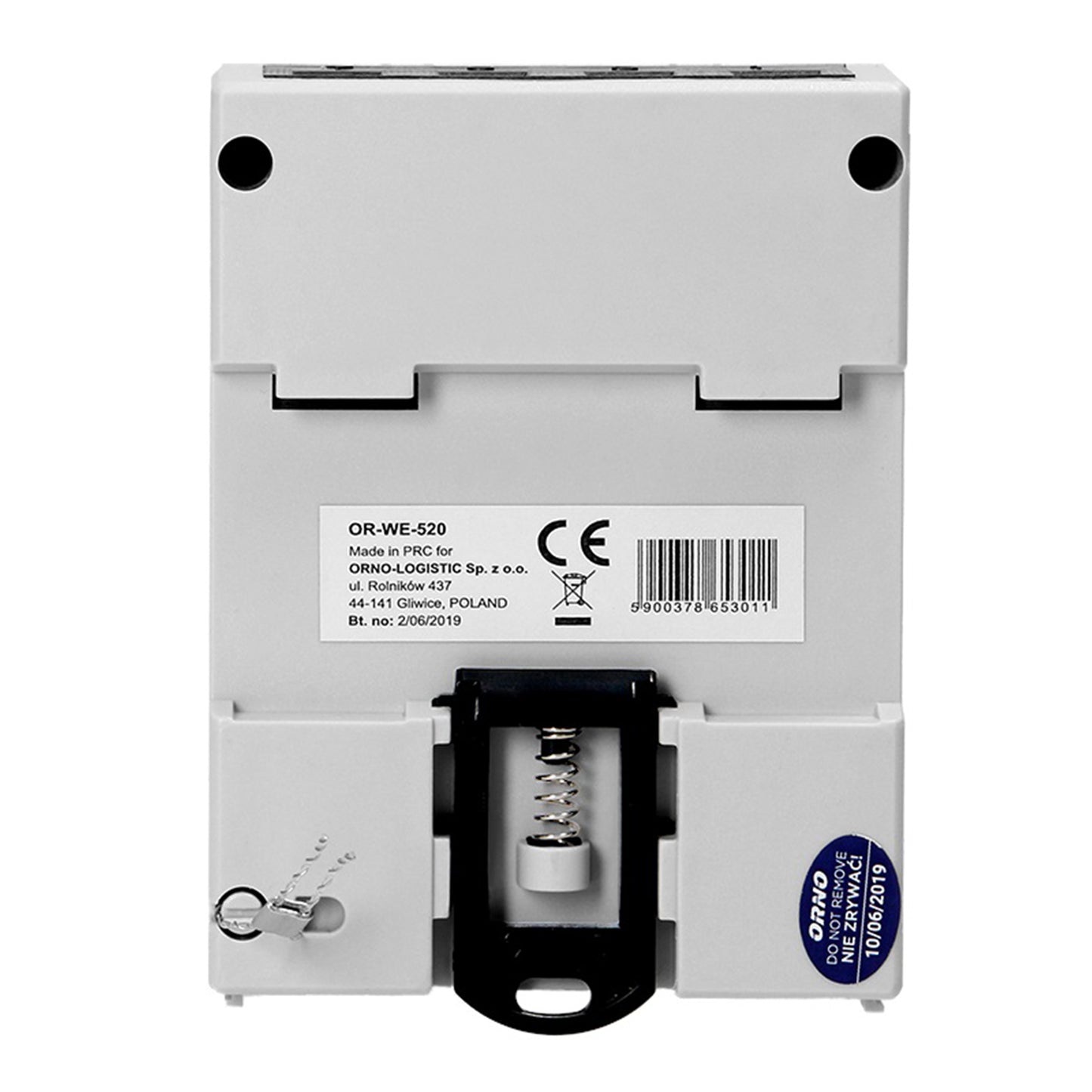 Contor trifazic ORNO OR-WE-520, 80A, certificare MID, 3 faze, 230V, clasa de masurare B, frecventa de impuls 800 imp/kWh, IP51, gri