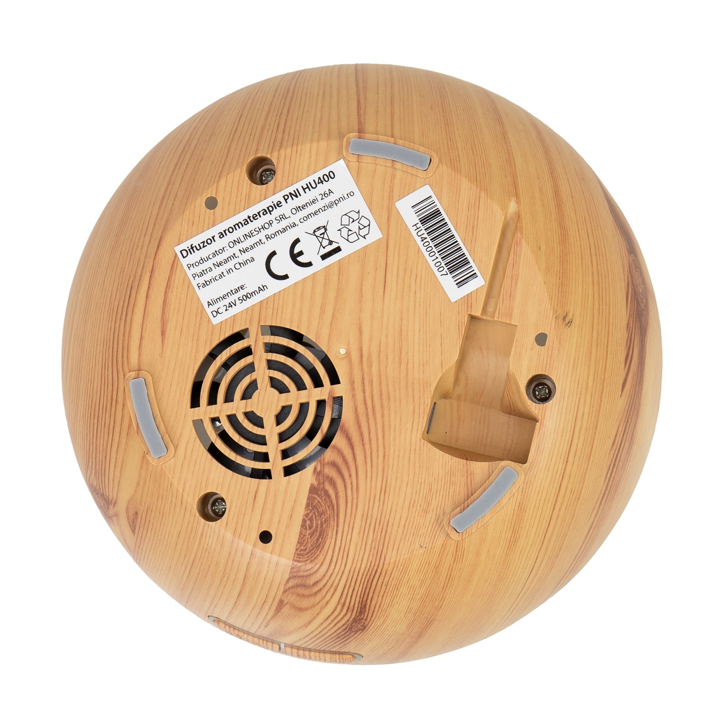 Difuzor aromaterapie PNI HU400 pentru uleiuri esentiale, cu ultrasunete, 400 ml, timer, 7 culori LED, inchidere automata, lighting wooden