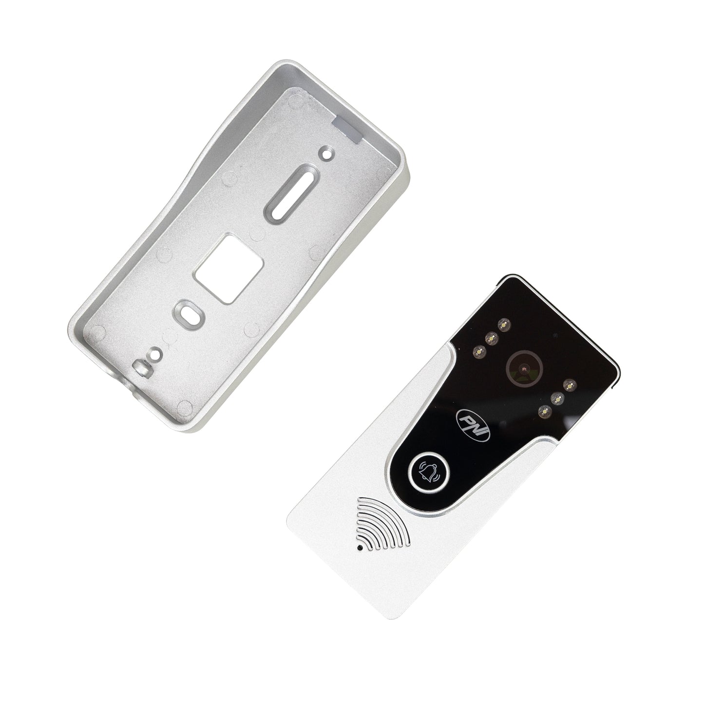 Interfon video PNI DF780 cu 1 monitor, ecran 7 inch 1080p, slot card, IP65, comanda 2 porti, inregistrare miscare eveniment, maxim 4 monitoare, 2 unitati externe si 2 camere CCTV