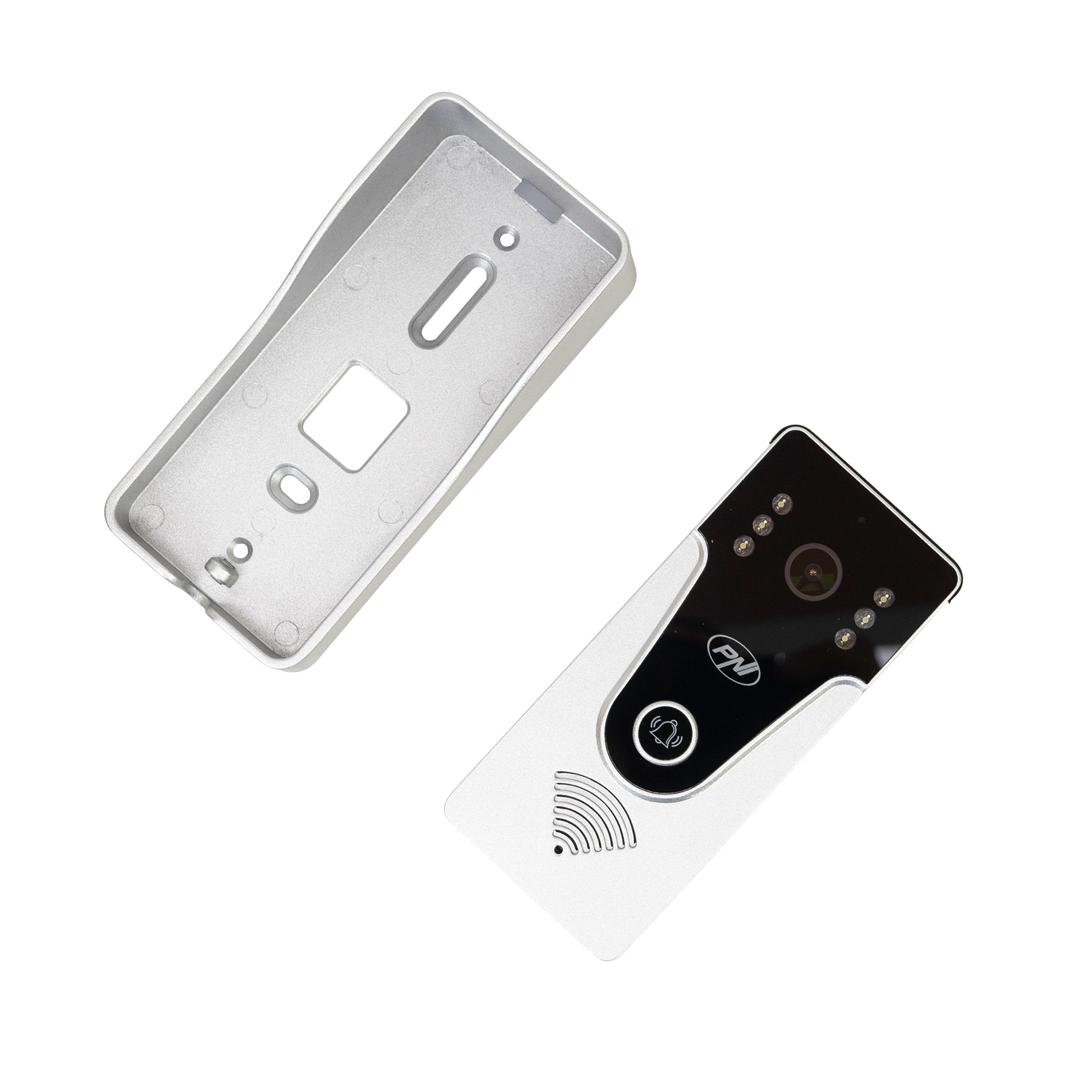 Interfon video PNI DF780 cu 1 monitor, ecran 7 inch 1080p, slot card, IP65, comanda 2 porti, inregistrare miscare eveniment, maxim 4 monitoare, 2 unitati externe si 2 camere CCTV