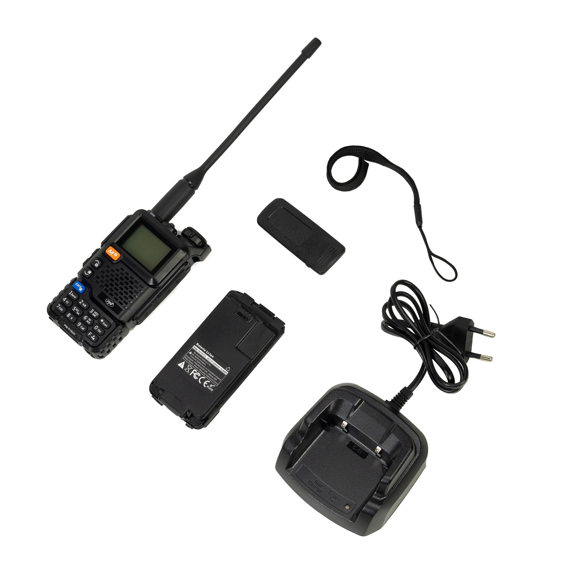 Statie radio portabila VHF/UHF PNI P18UV, dualband, 144-146MHz si 430-440MHz, 200CH, VOX, Scan, Radio FM, Li-Ion 2200 mAh