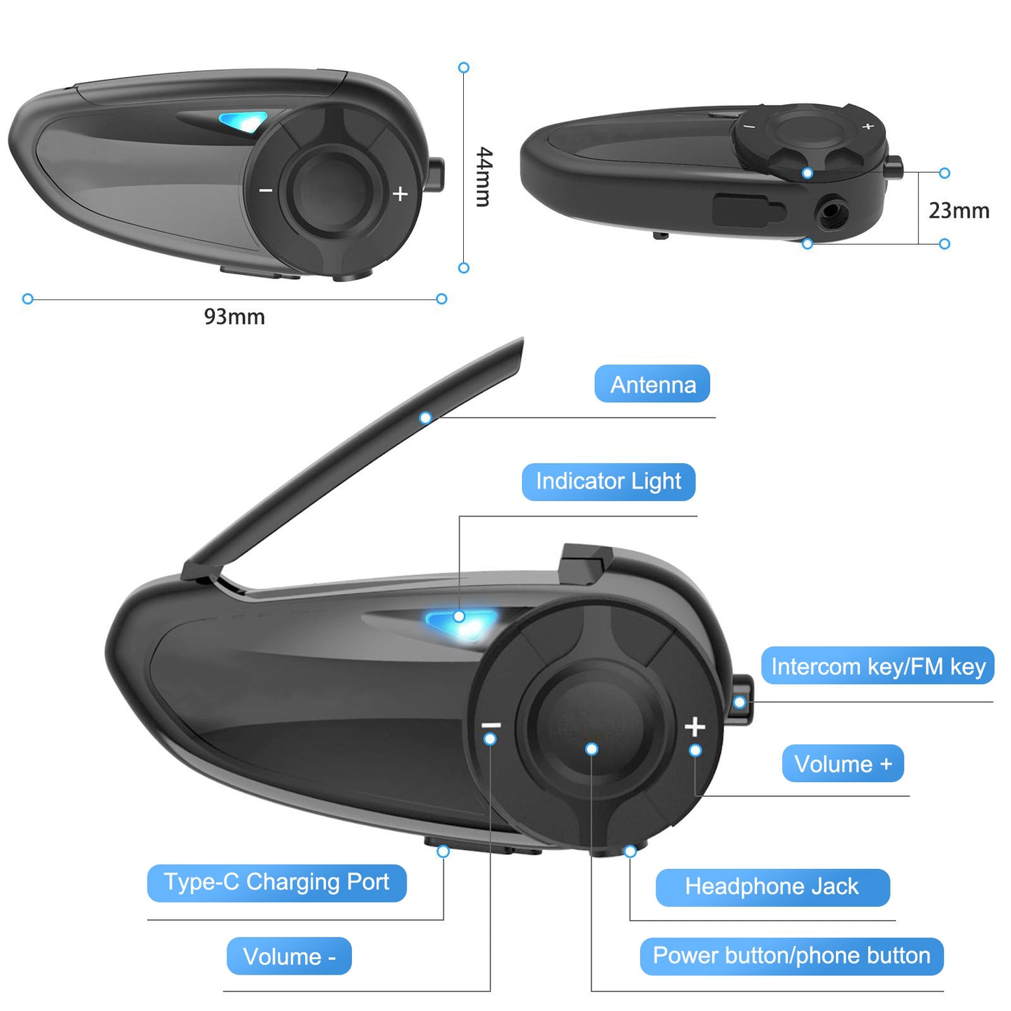Sistem comunicare moto PNI BTH03 pentru casca inchisa sau deschisa
